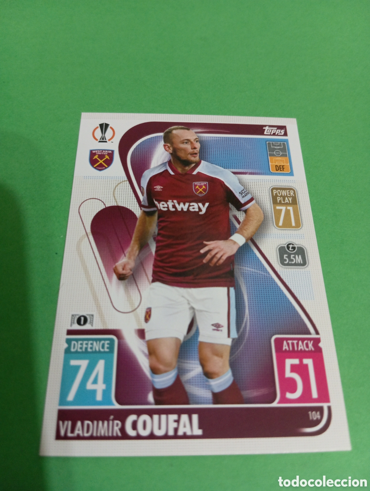 Trading cards: Coufal West Ham United n&deg;104 / TOPPS MATCH ATTAX 2021/2022