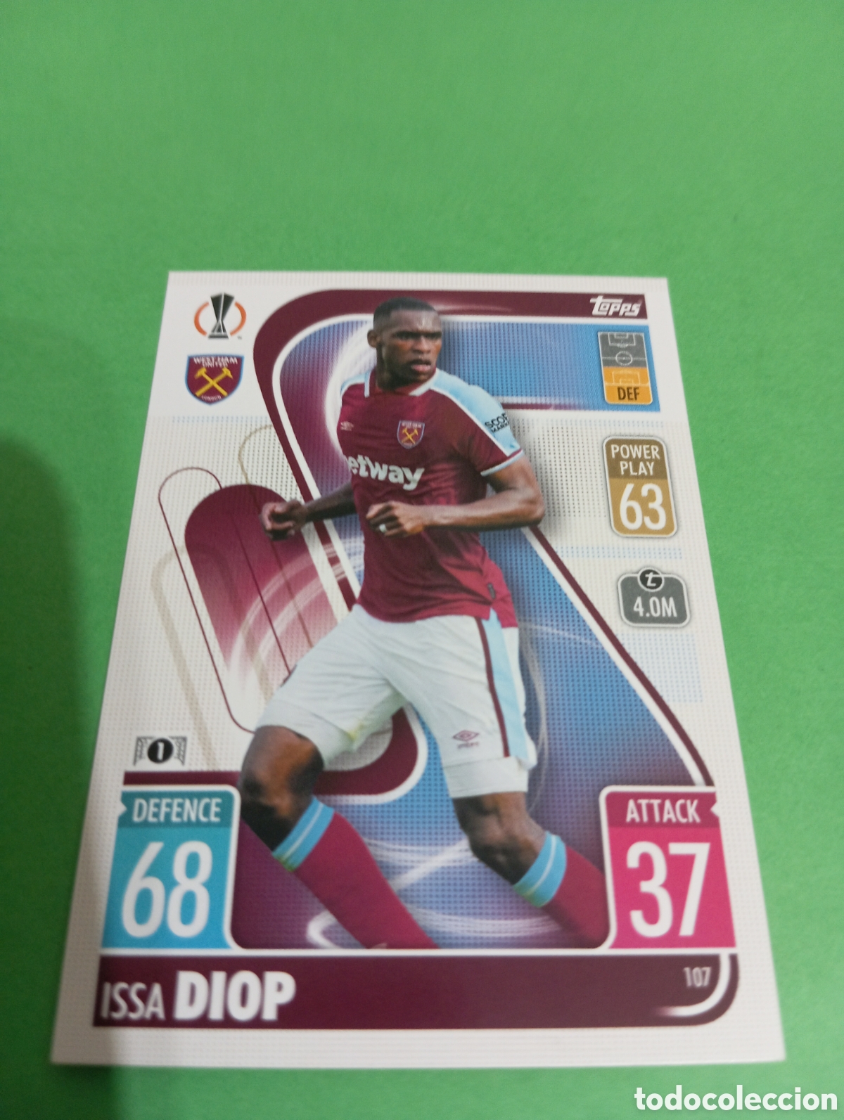 Trading cards: Issa Diop West Ham United n&deg;107 / TOPPS MATCH ATTAX 2021/2022