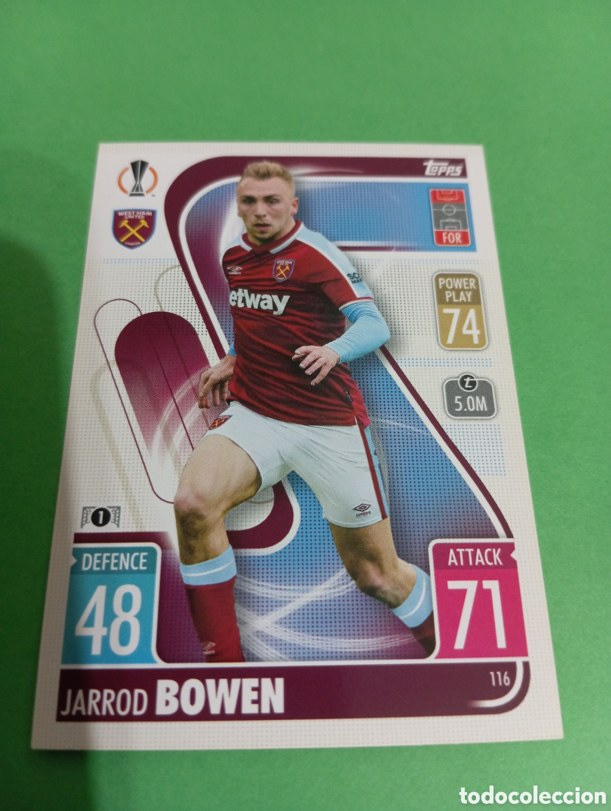 Trading cards: Bowen West Ham United n&deg;116 / TOPPS MATCH ATTAX 2021/2022