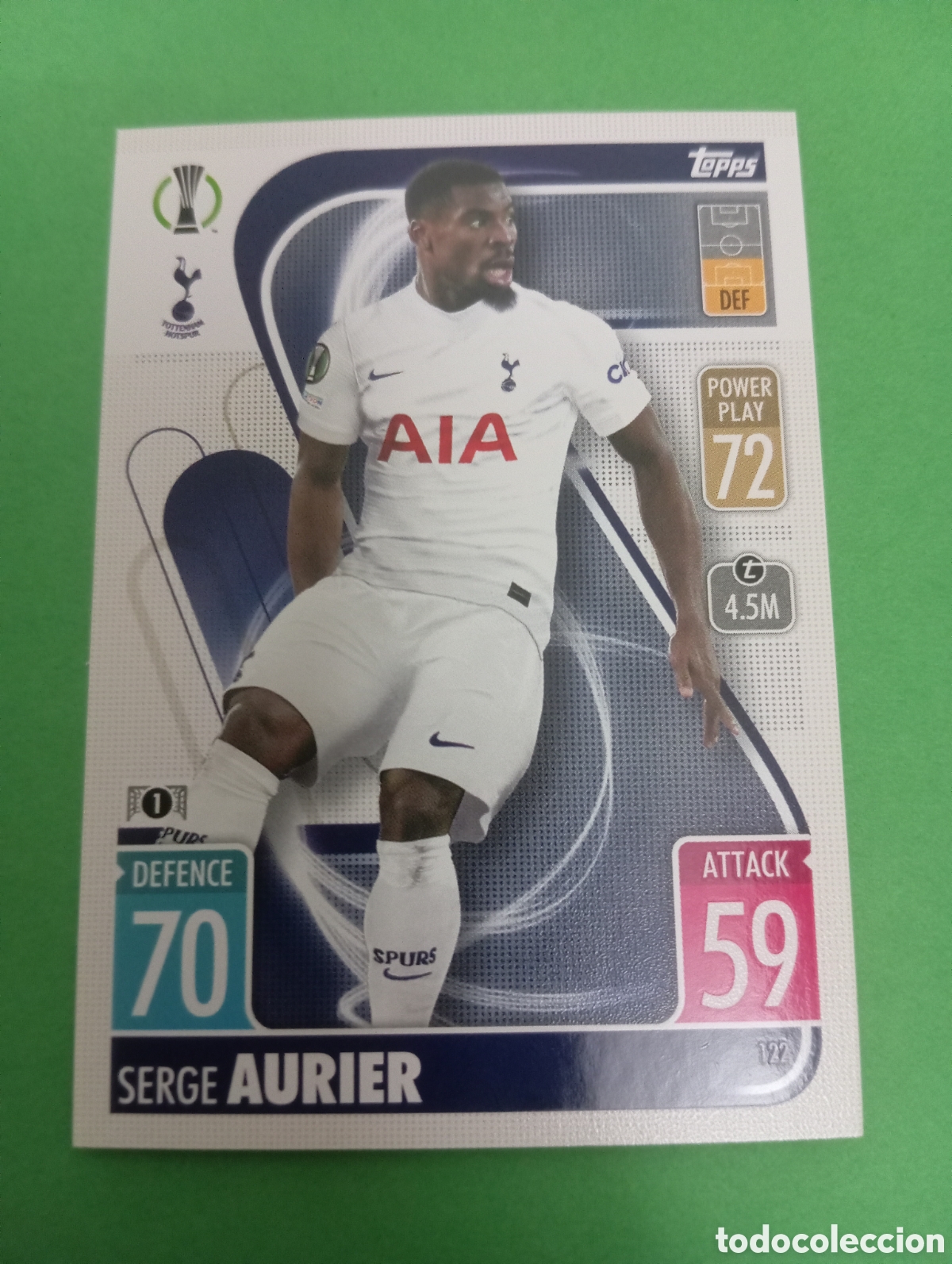 Trading cards: Serge Aurier Tottenham Hotspurs n&deg;122 / TOPPS MATCH ATTAX 2021/2022