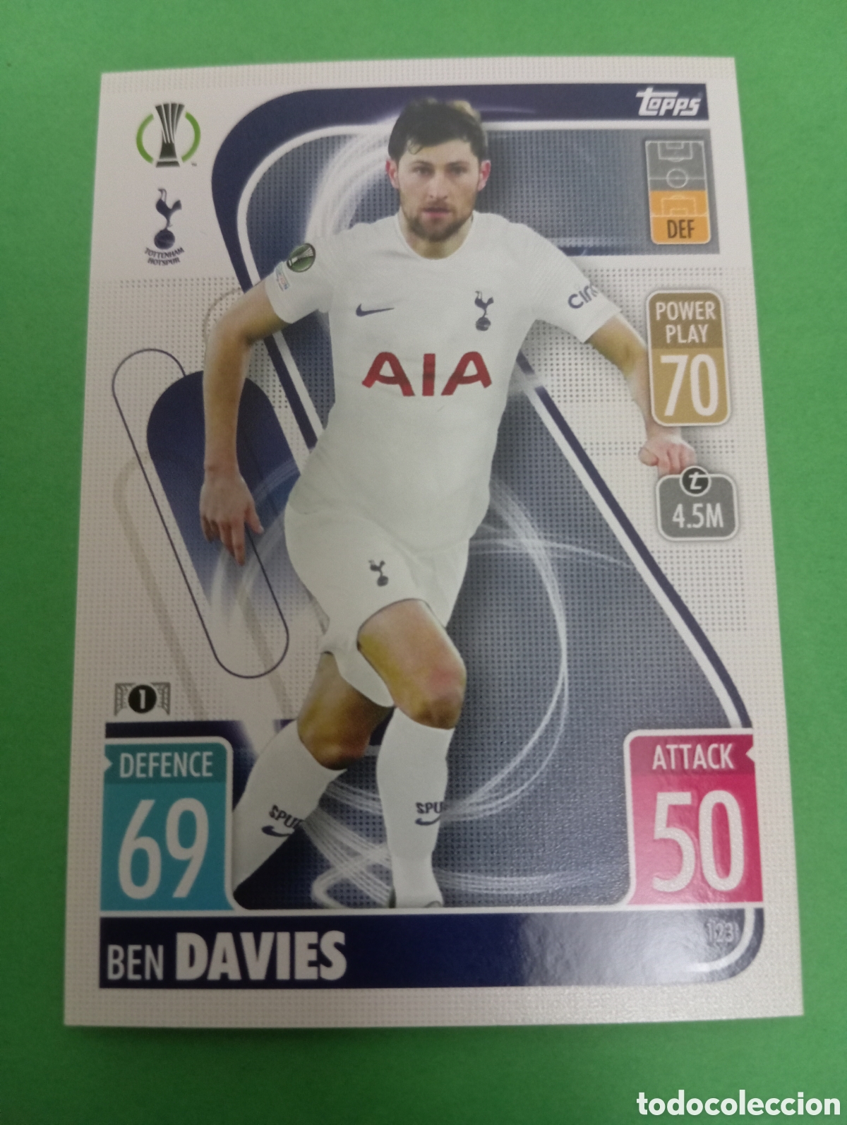 Trading cards: Ben Davies Tottenham Hotspurs n&deg;123 / TOPPS MATCH ATTAX 2021/2022