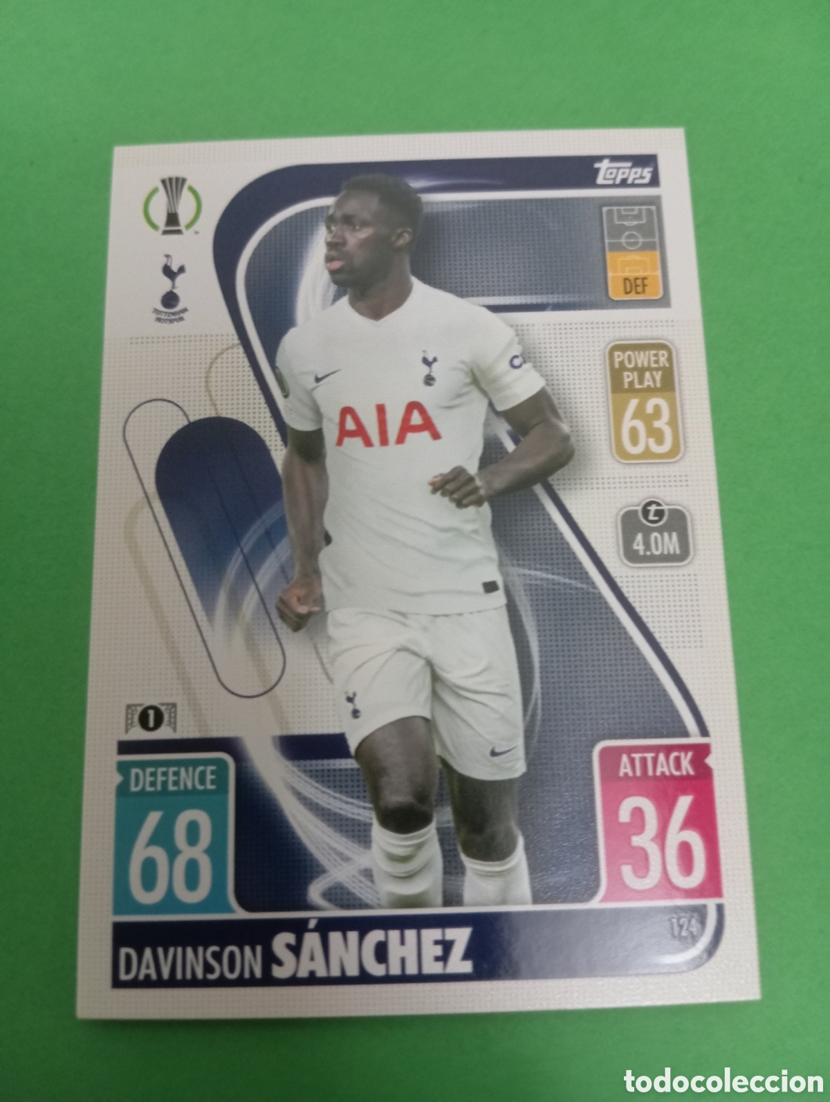 Trading cards: Davinson S&aacute;nchez Tottenham Hotspurs n&deg;124 / TOPPS MATCH ATTAX 2021/2022