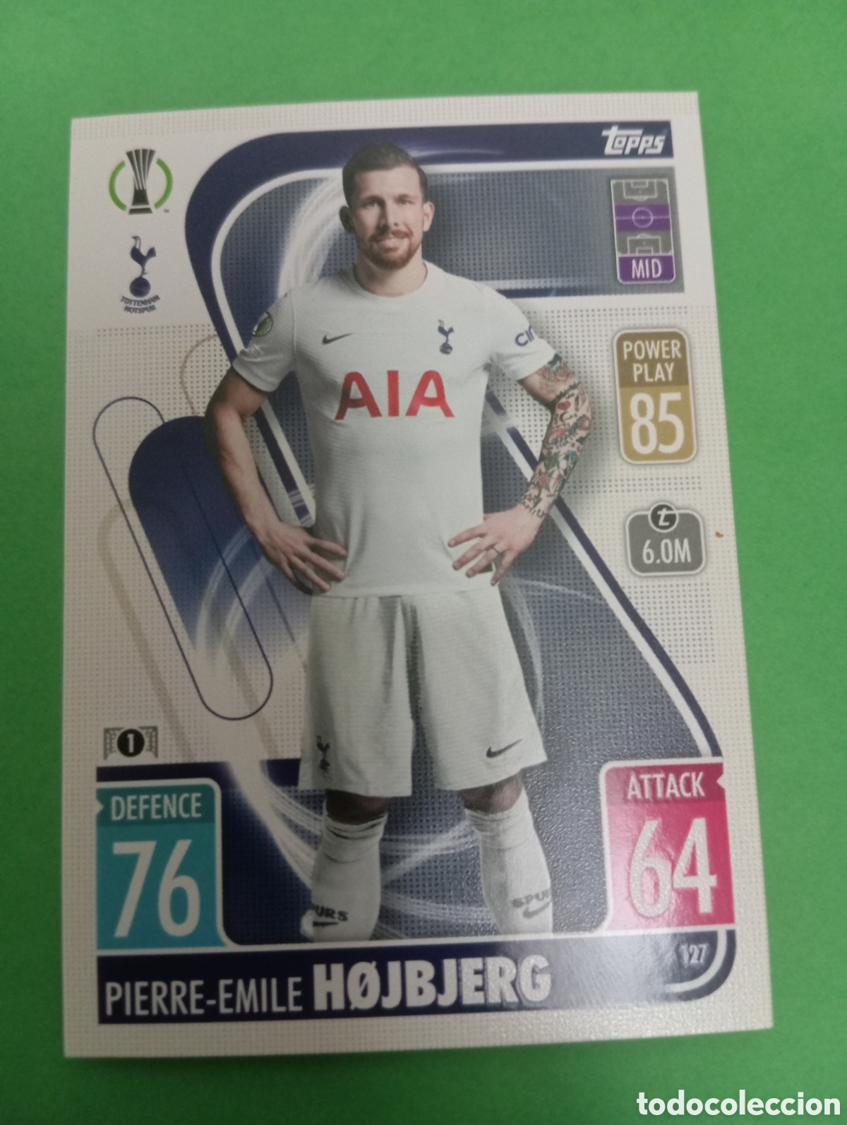 Trading cards: H&oslash;jbjerg Tottenham Hotspurs n&deg;127 / TOPPS MATCH ATTAX 2021/2022