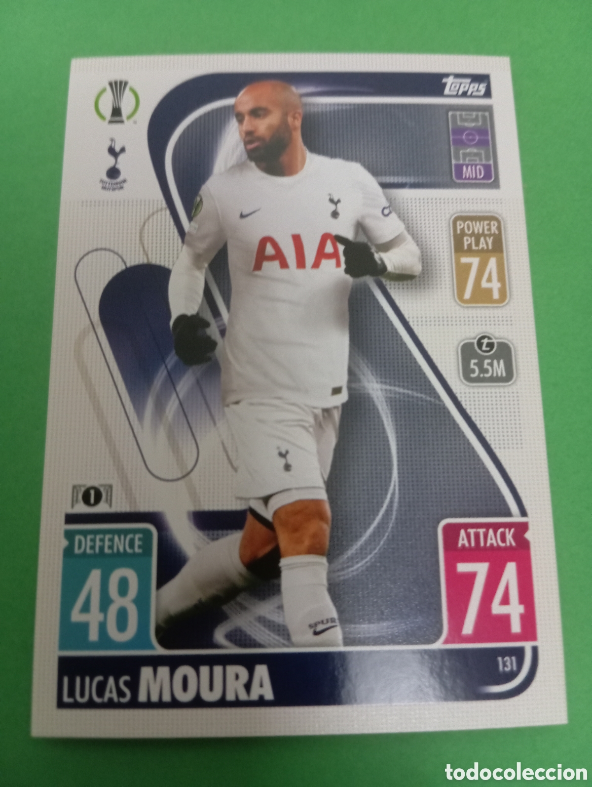 Trading cards: Lucas Moura Tottenham Hotspurs n&deg;131 / TOPPS MATCH ATTAX 2021/2022