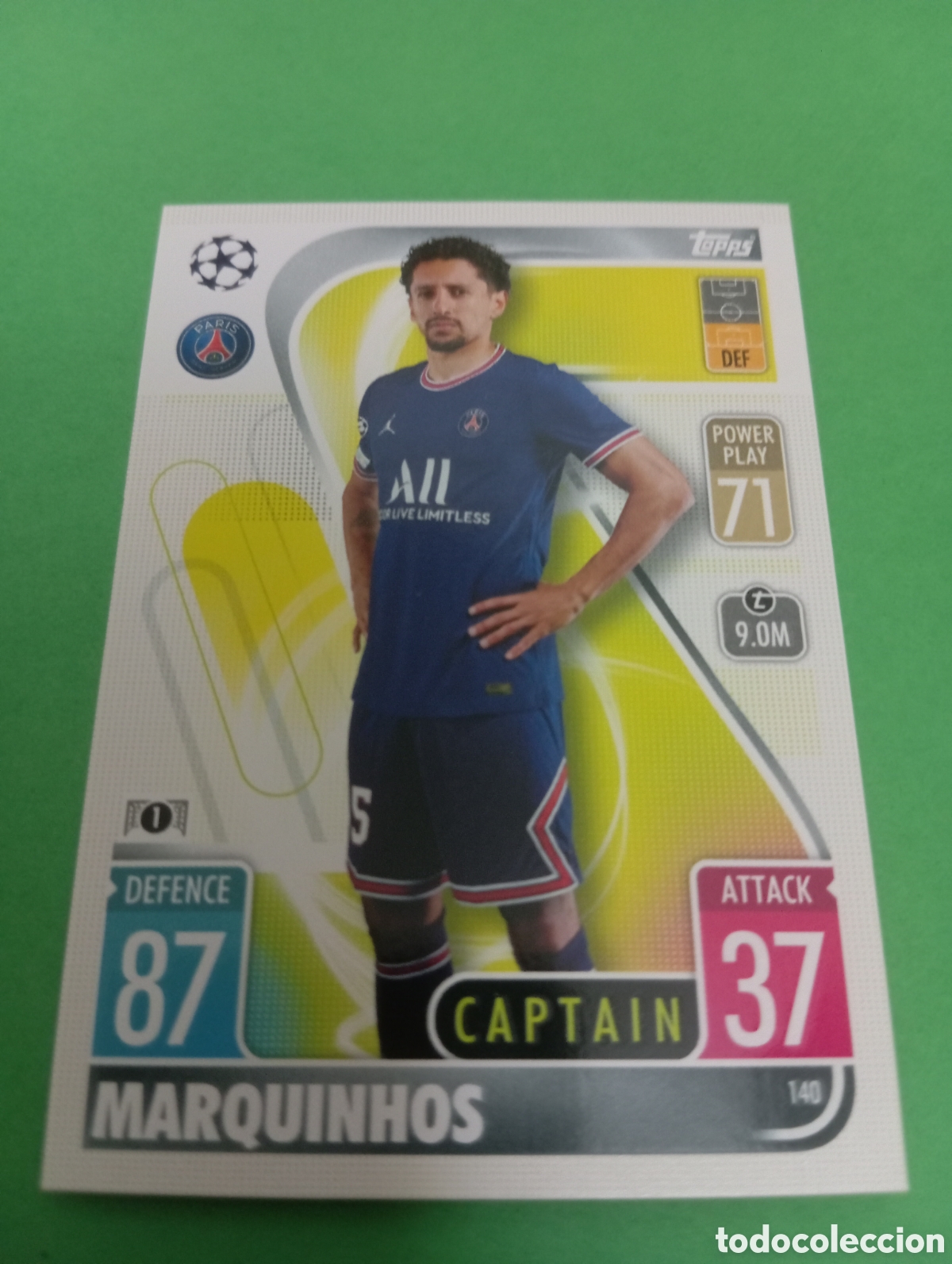 Trading cards: Marquinhos PSG n&deg;140 / TOPPS MATCH ATTAX 2021/2022