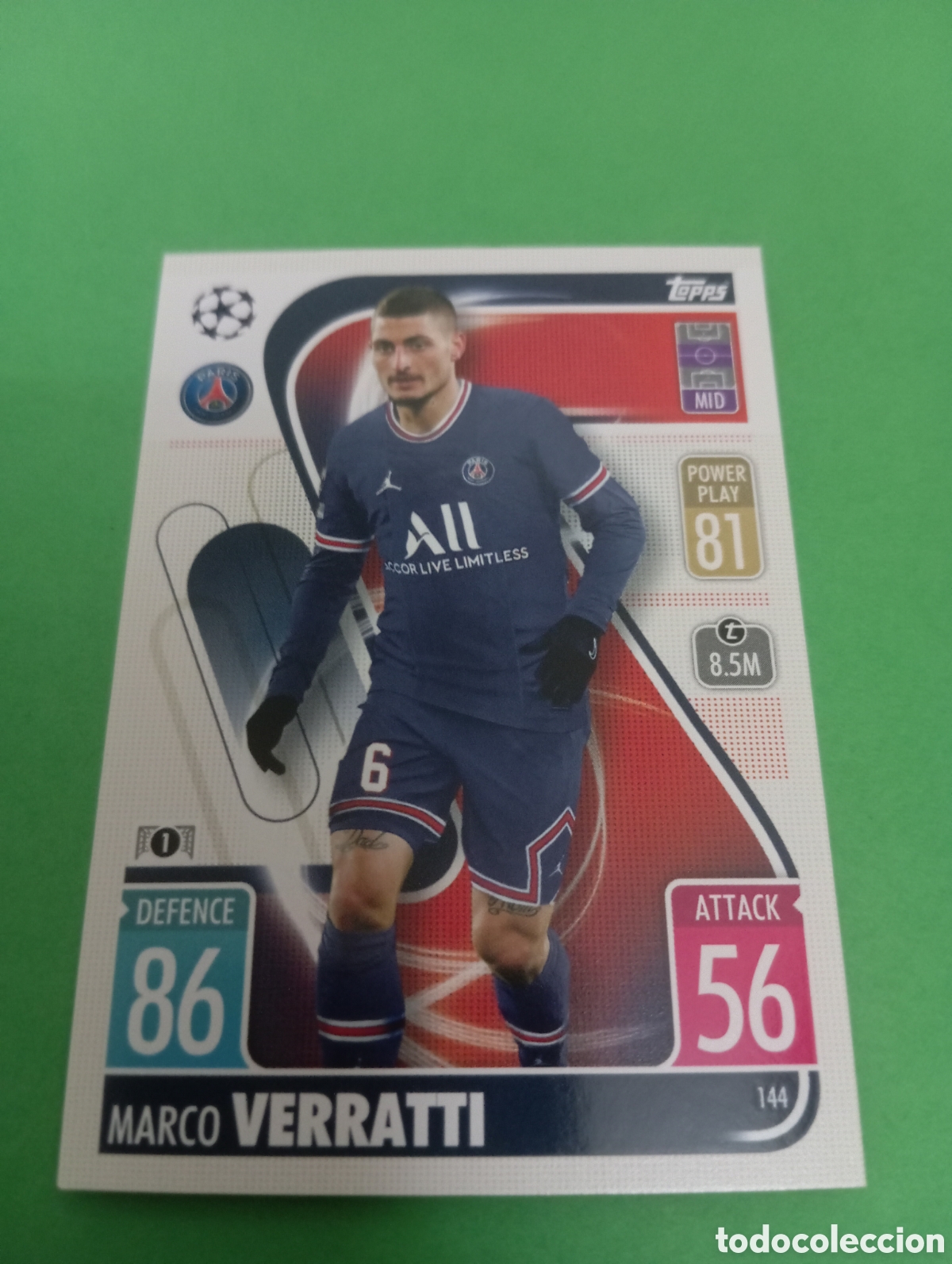 Trading cards: Verratti PSG n&deg;144 / TOPPS MATCH ATTAX 2021/2022