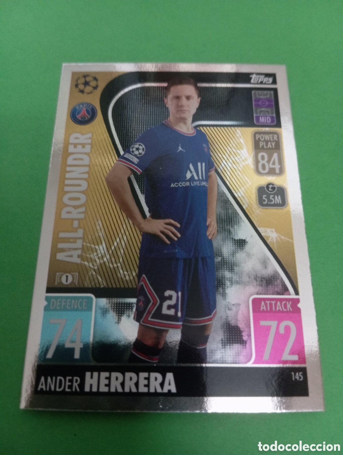 Trading cards: Ander Herrera PSG ALL-ROUNDER n&deg;145 / TOPPS MATCH ATTAX 2021/2022