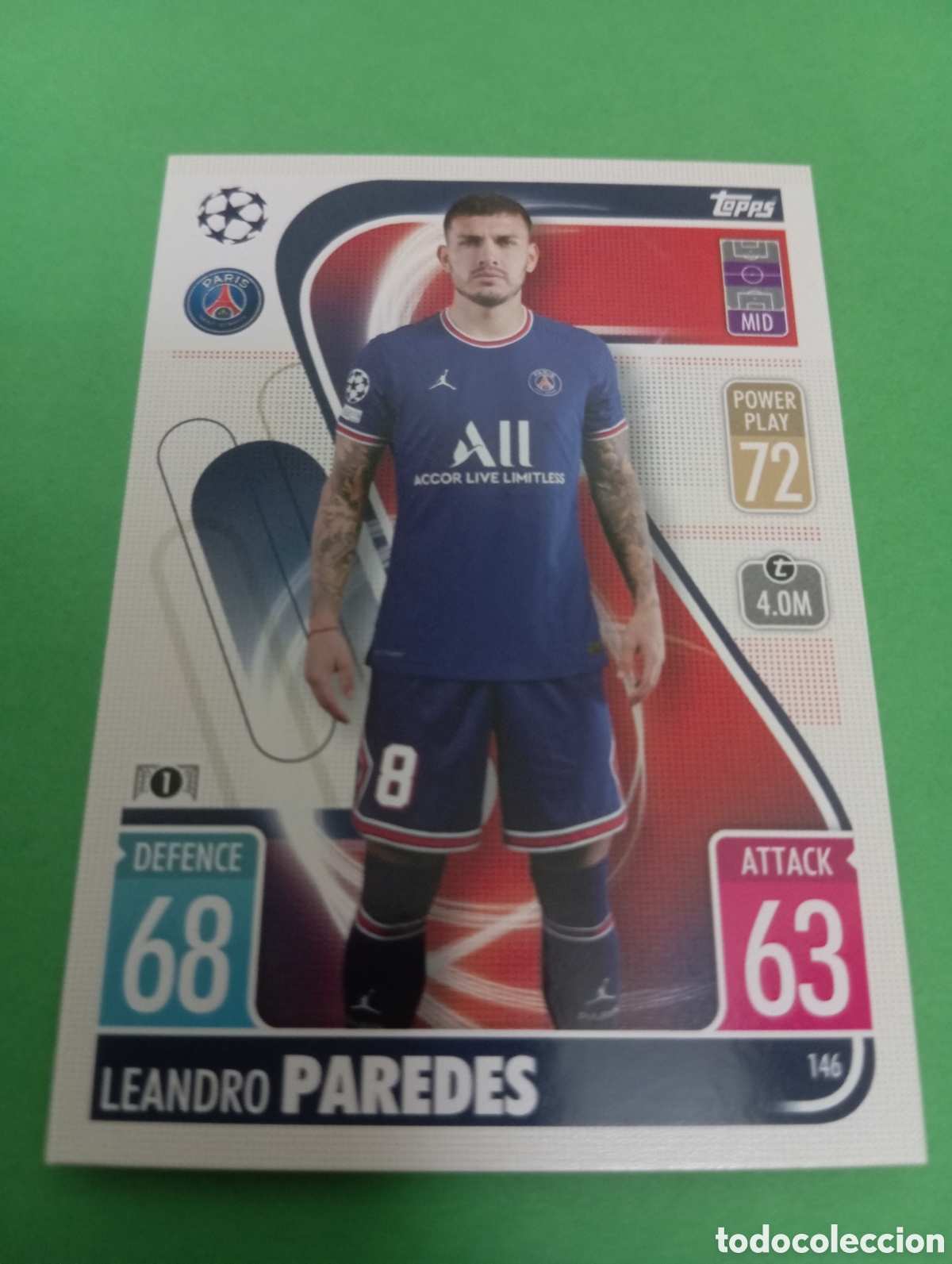 Trading cards: Paredes PSG n&deg;146 / TOPPS MATCH ATTAX 2021/2022