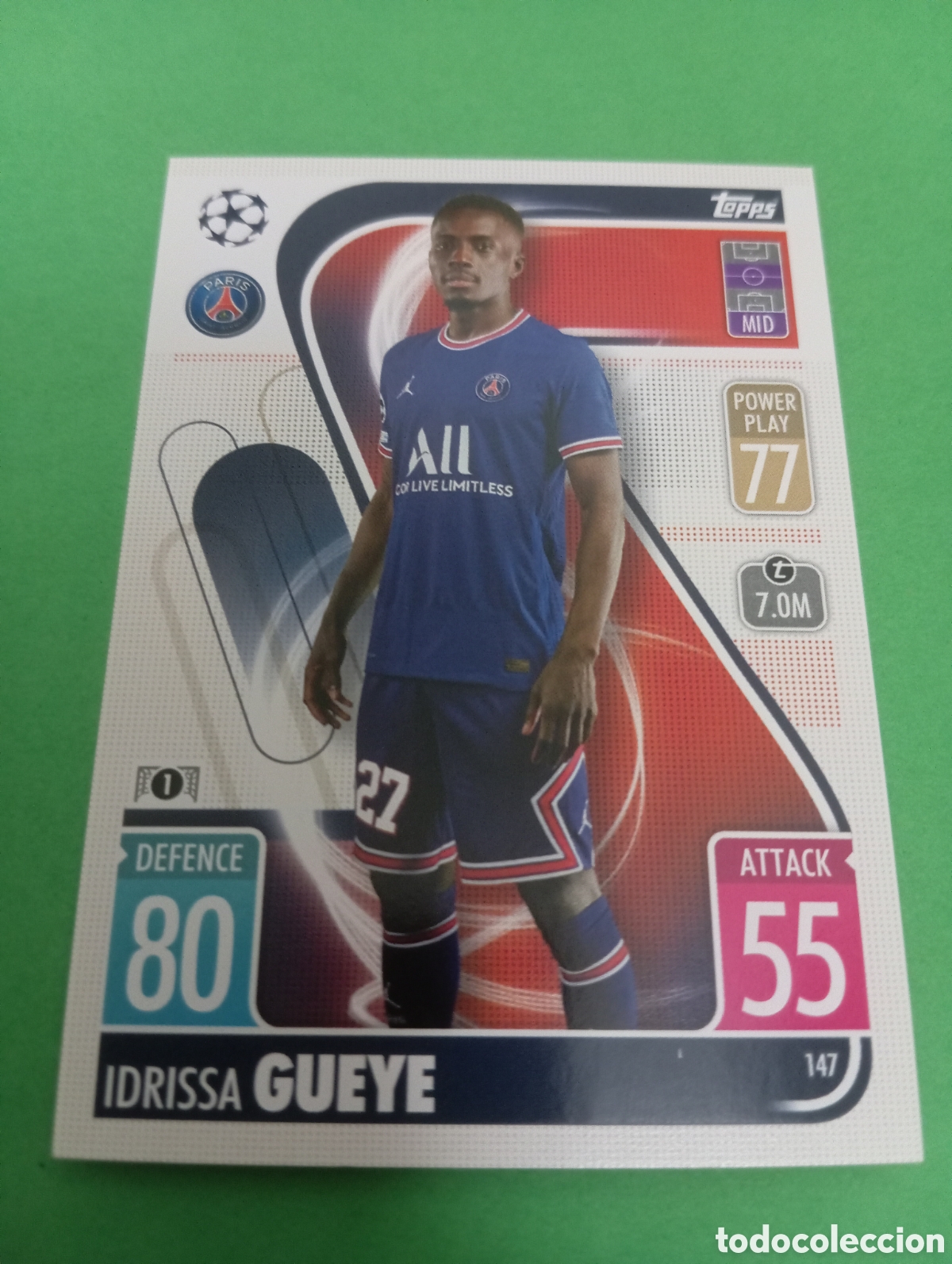 Trading cards: Idrissa Gueye PSG n&deg;147 / TOPPS MATCH ATTAX 2021/2022
