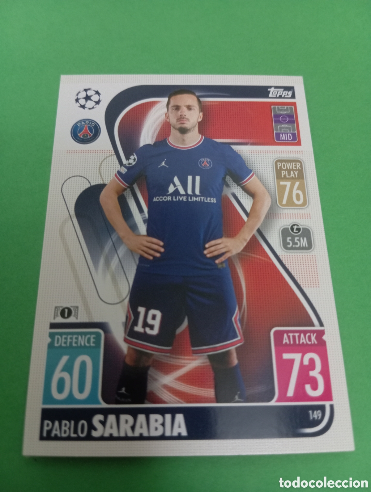 Trading cards: Sarabia PSG n&deg;149 / TOPPS MATCH ATTAX 2021/2022