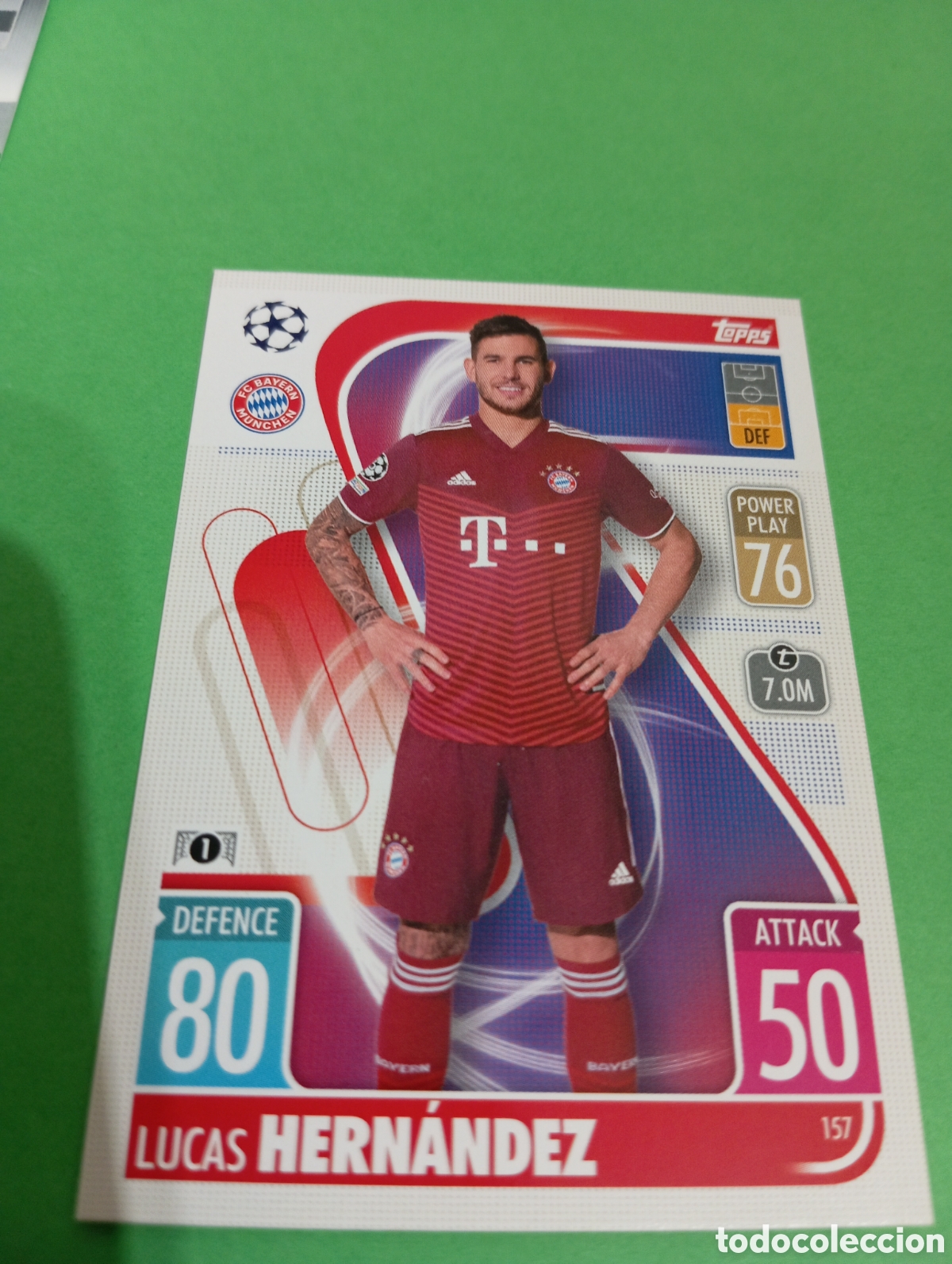 Trading cards: Lucas Hern&aacute;ndez n&deg;157 / TOPPS MATCH ATTAX 2021/2022