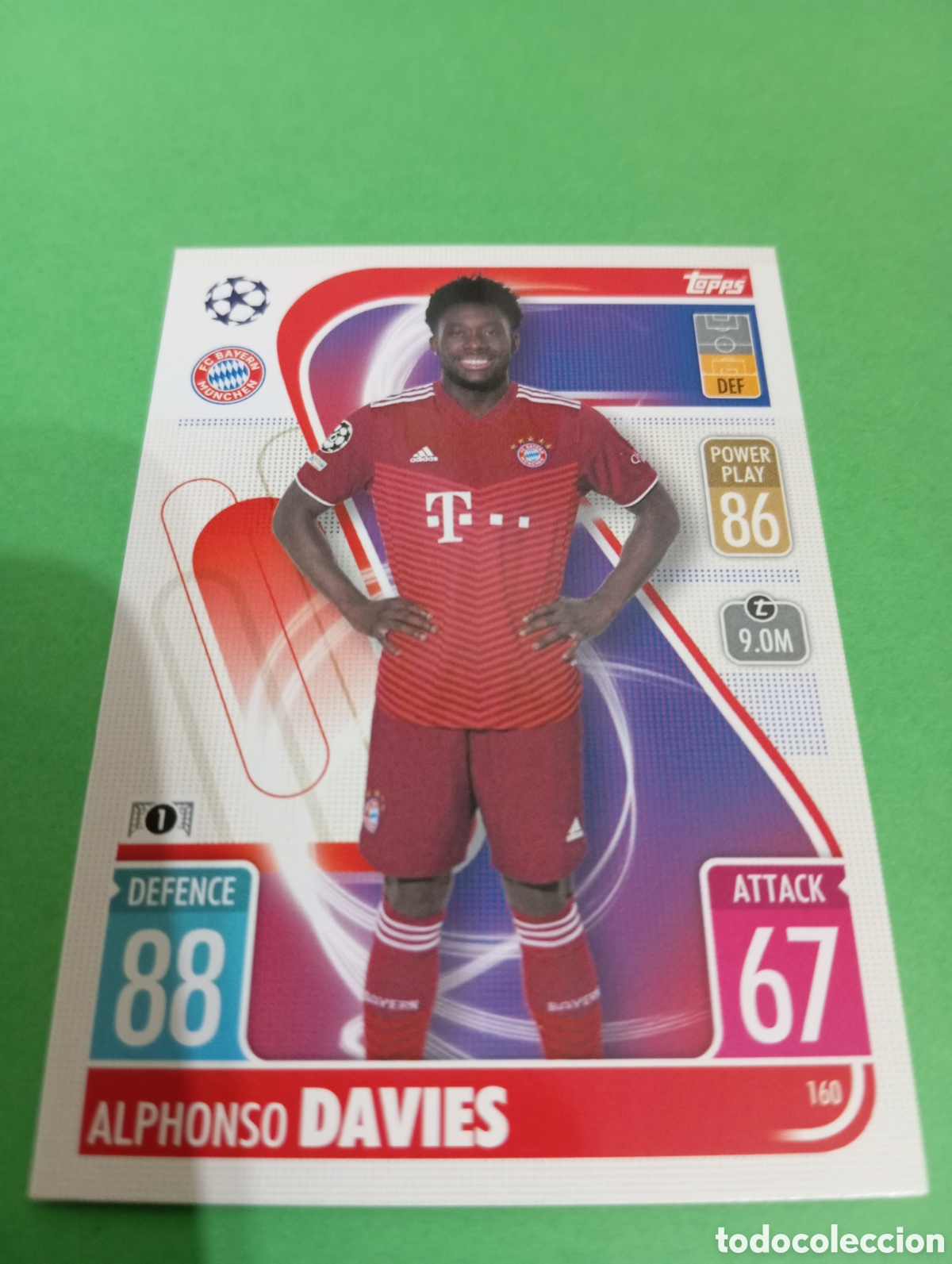 Trading cards: Alphonso Davies Bayern de Munich n&deg;160 / TOPPS MATCH ATTAX 2021/2022