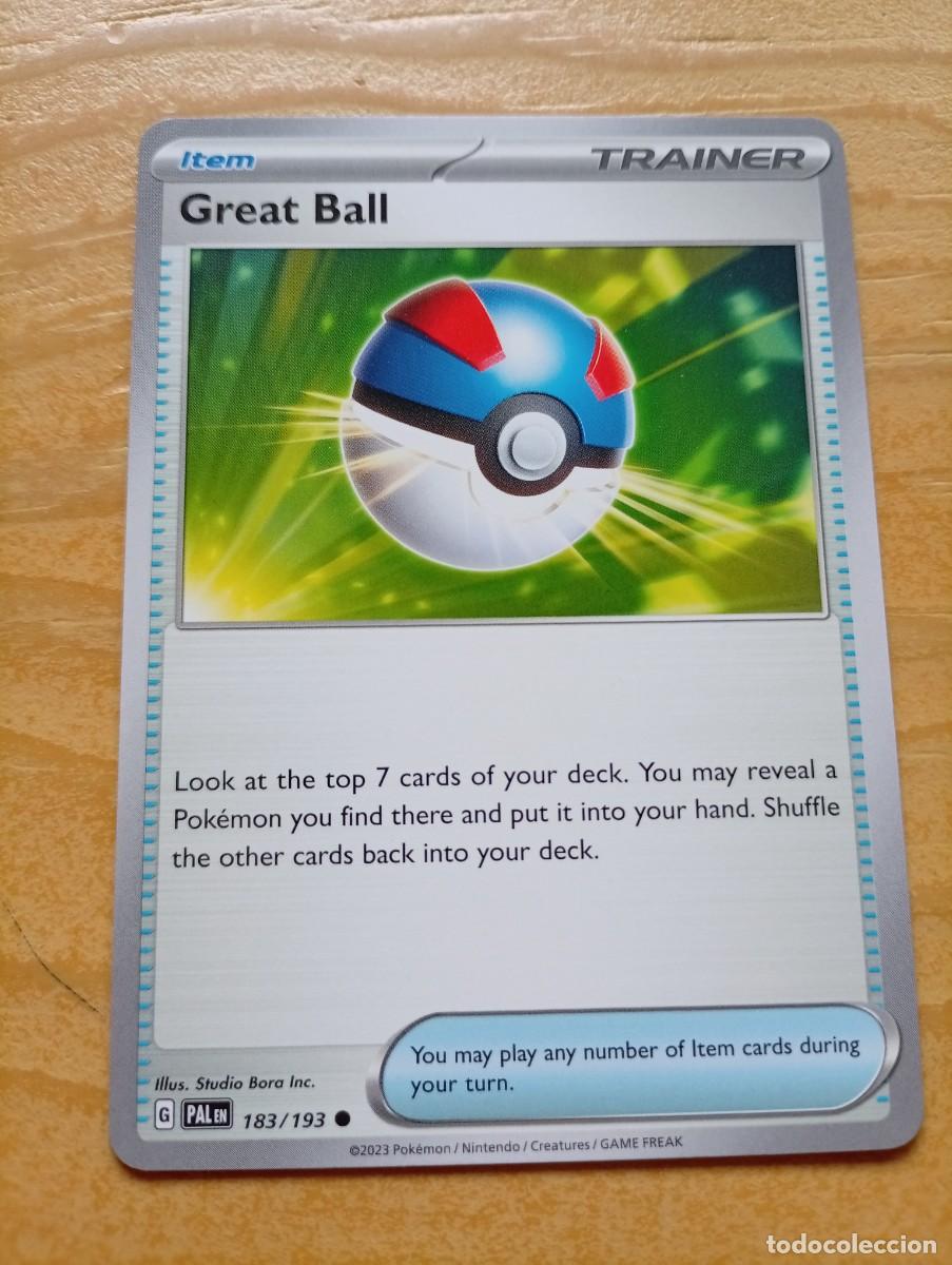Trading cards: Carta de Entrenador de Pok&eacute;mon, Great Ball. - Tipo: Objeto (Item). - Ilustraci&oacute;n: Studio Bora Inc.