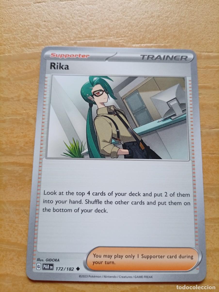 Trading cards: Carta de entrenador de Pok&eacute;mon de la expansi&oacute;n Scarlet & Violet. 2023 - Nombre: Rika - N&uacute;mero de car