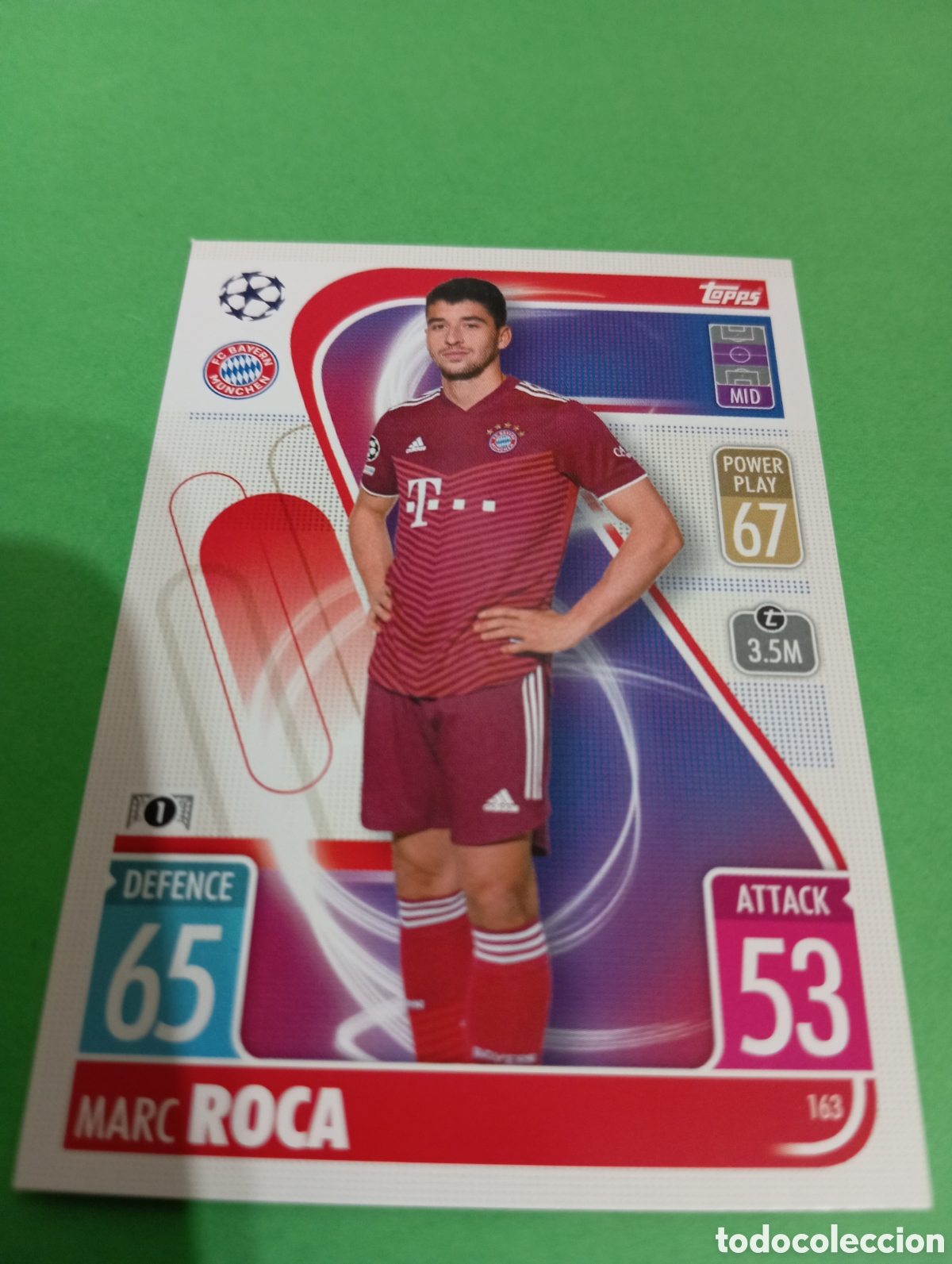Trading cards: Marc Roca Bayern de Munich n&deg;163 / TOPPS MATCH ATTAX 2021/2022