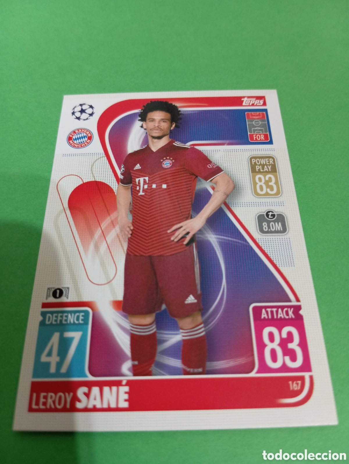 Trading cards: Leroy San&eacute; Bayern de Munich n&deg;167 / TOPPS MATCH ATTAX 2021/2022