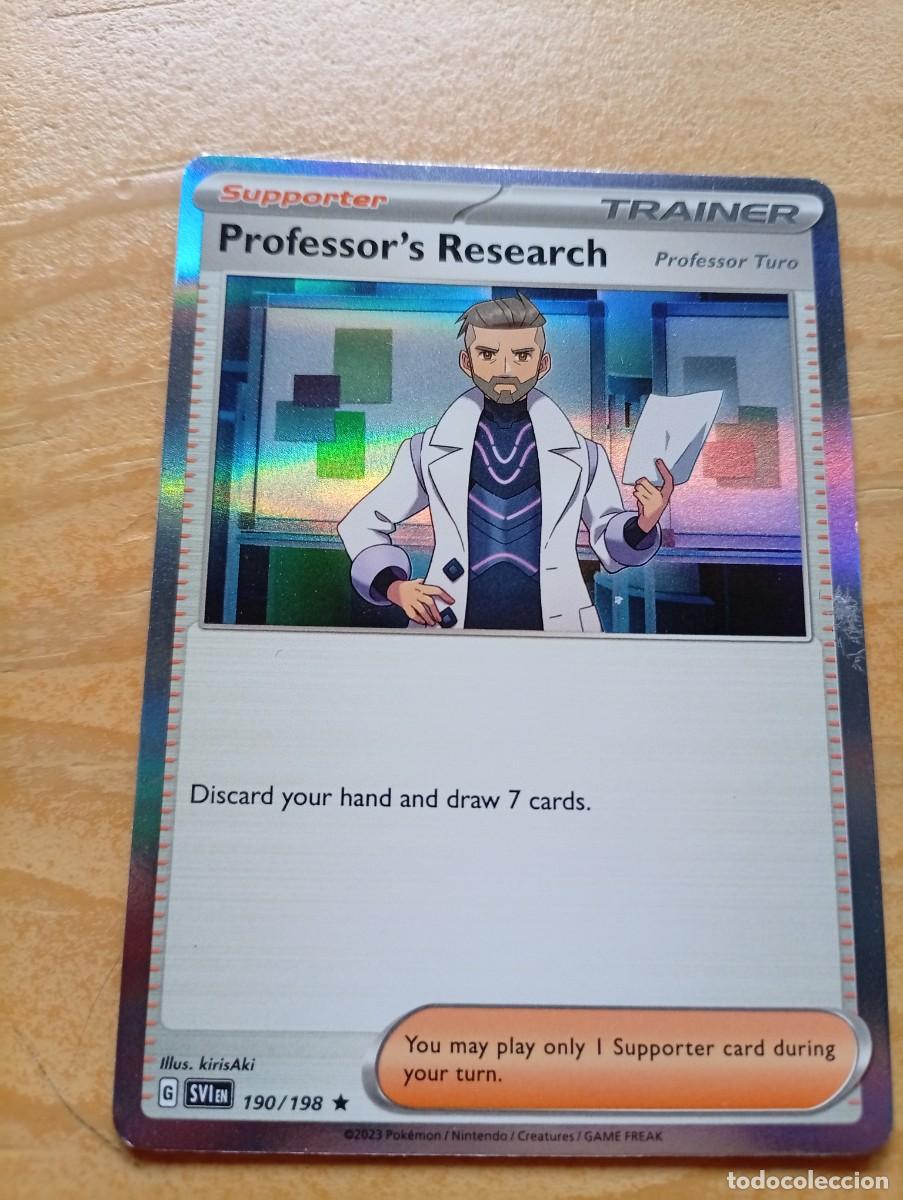 Trading cards: Carta de Entrenador Professor's Research del juego de cartas Pok&eacute;mon, en ingl&eacute;s.Holo 2023 - Tipo: En