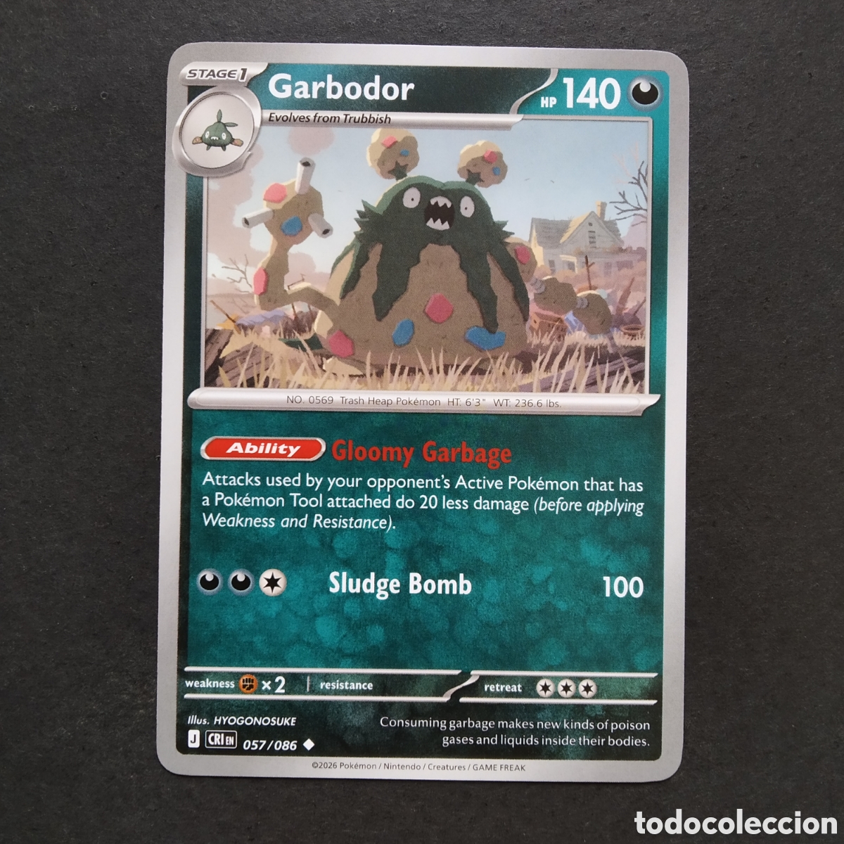 Trading cards: CARTA TCG - N&ordm; 057 - GARBODOR - CHAOS RISING - POK&Eacute;MON - EN INGL&Eacute;S