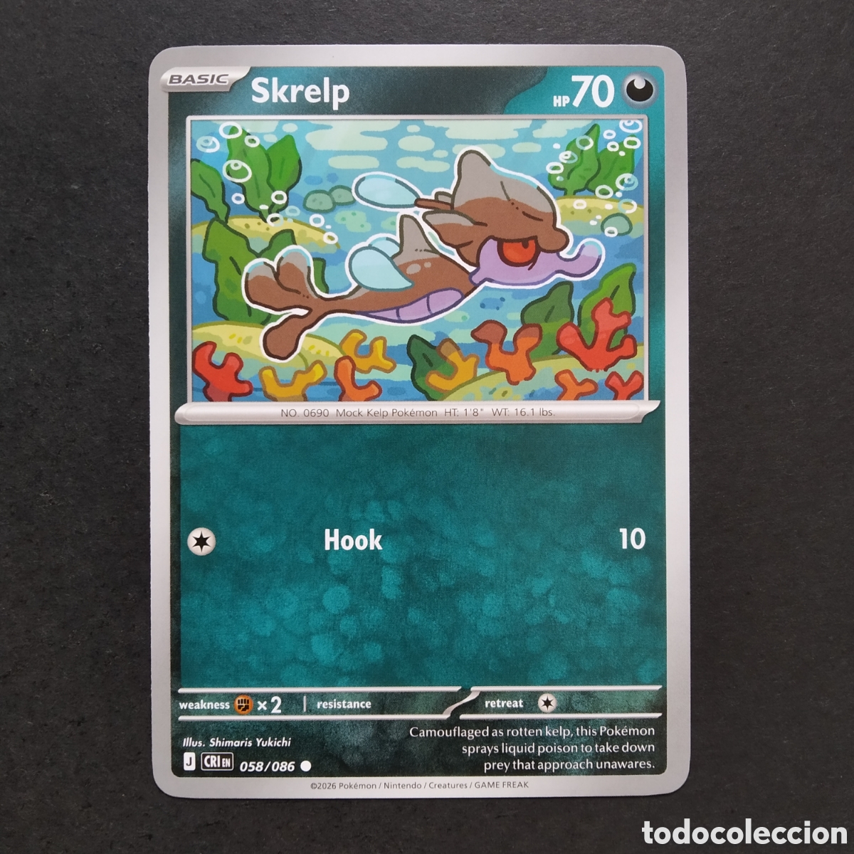 Trading cards: CARTA TCG - N&ordm; 058 - SKRELP - CHAOS RISING - POK&Eacute;MON - EN INGL&Eacute;S