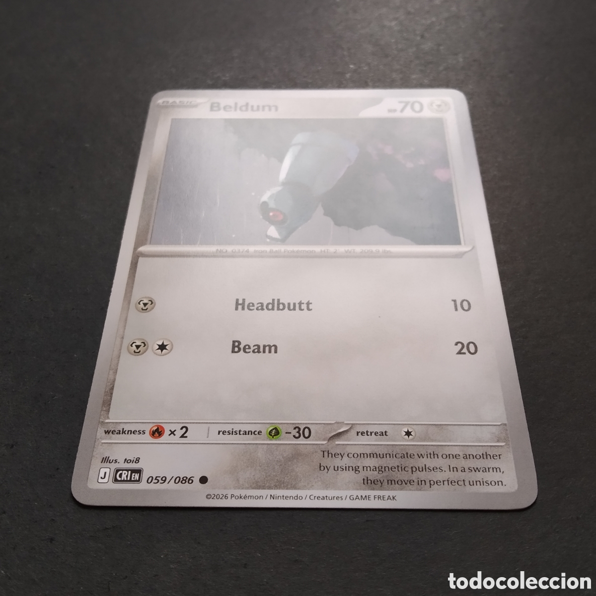 Trading cards: CARTA TCG - N&ordm; 059 - BELDUM - CHAOS RISING - POK&Eacute;MON - EN INGL&Eacute;S - Foto 3