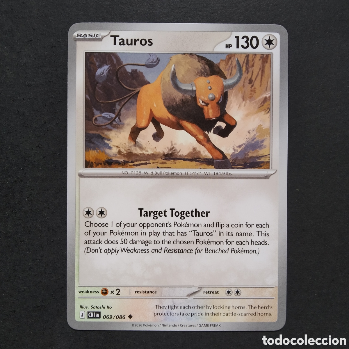 Trading cards: CARTA TCG - N&ordm; 069 - TAUROS - CHAOS RISING - POK&Eacute;MON - EN INGL&Eacute;S