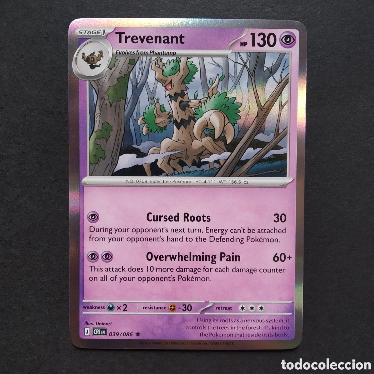 Trading cards: CARTA TCG - N&ordm; 039 - TREVENANT (REVERSE HOLO) - CHAOS RISING - POK&Eacute;MON - EN INGL&Eacute;S