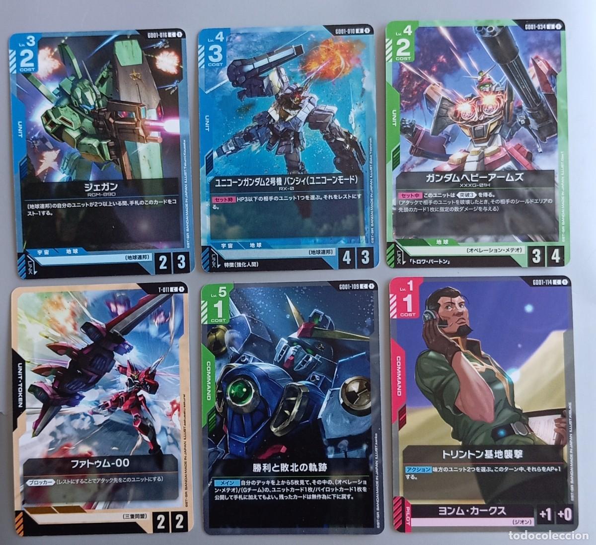 Trading cards: 6 cartas japonesas cromos juego trading cards GUNDAM CARD GAME. JAP&Oacute;N , JAPAN.