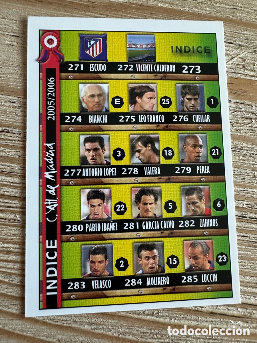 Trading cards: INDICE AT MADRID 273 LAS FICHAS DE LA LIGA 2006 MUNDICROMO 05 06 05-06
