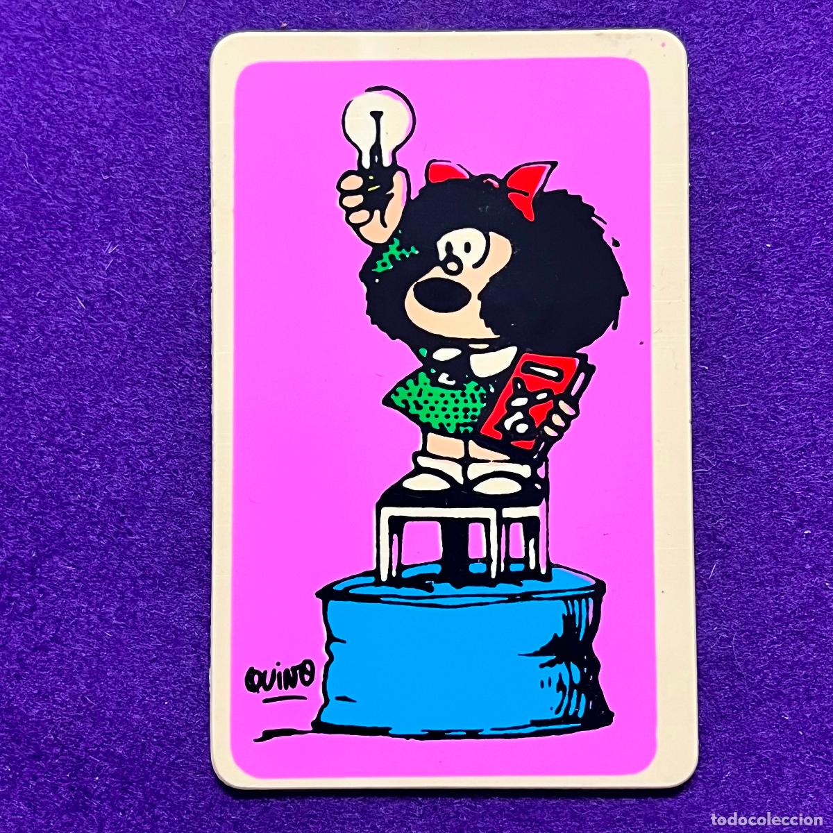 Trading cards: TARJETA MAFALDA DE QUINO. SENFORT S.A. MONTGAT (BARCELONA). SPAIN.