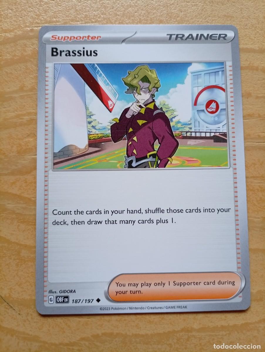 Trading cards: carta pokemon ingles Trainer Supporter Brassius 187/197 2023 Carta de Entrenador tipo Supporter de B