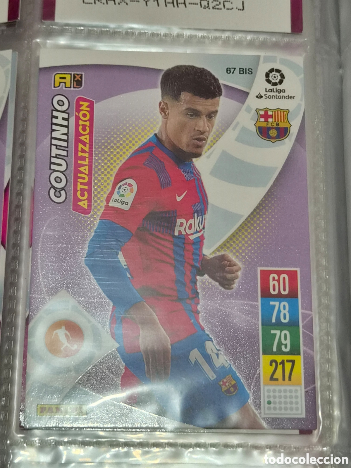Trading cards: 67 BIS - COUTINHO ,BARCELONA ACTUALIZACI&Oacute;N ADRENALYN 2021-2022