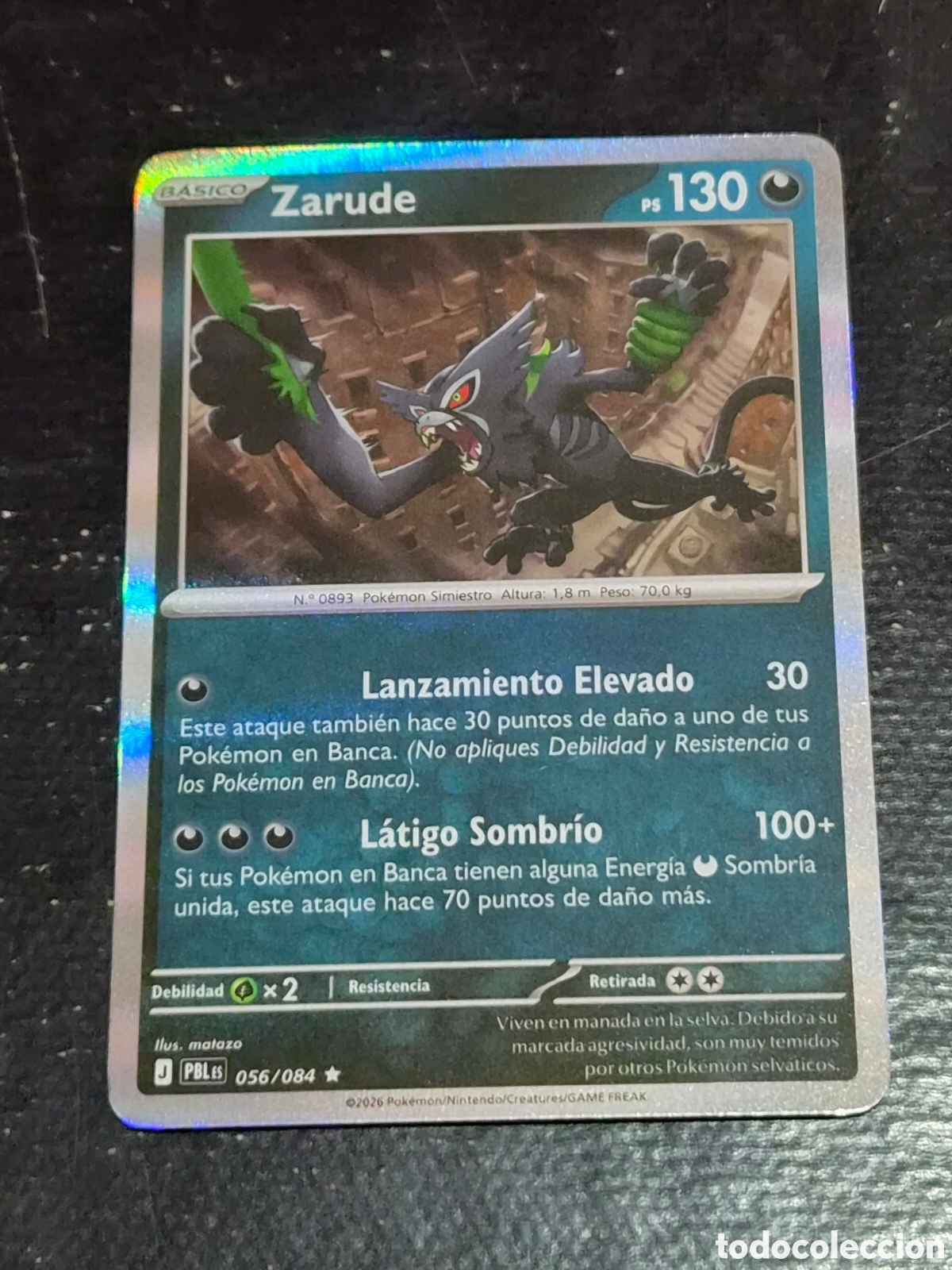 Trading cards: 56 - ZARUDE , ( HOLO ) POKEMON OSCURIDAD ABSOLUTA