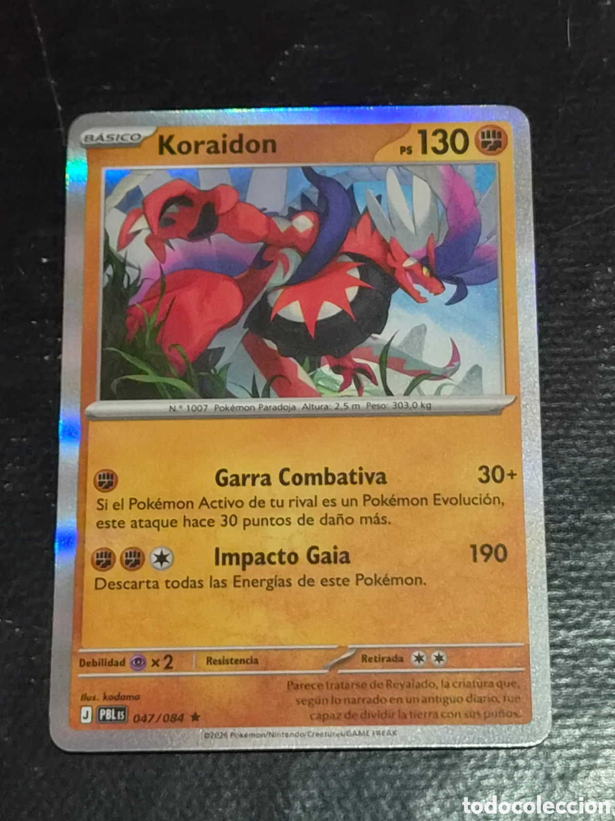 Trading cards: 47 - KORAIDON , ( HOLO ) POKEMON OSCURIDAD ABSOLUTA