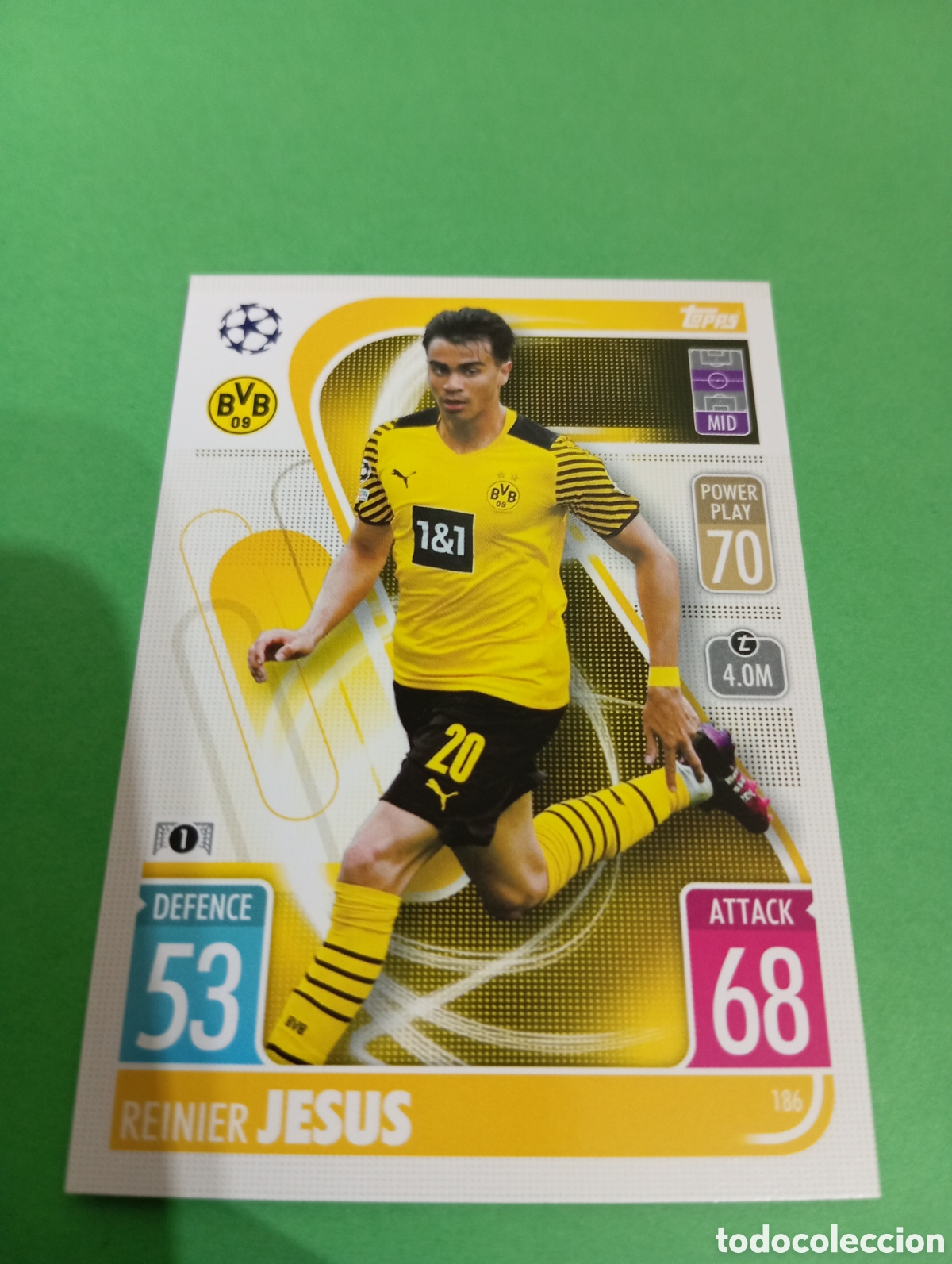 Trading cards: Reinier Jes&uacute;s Borussia Dortmund n&deg;186 / TOPPS MATCH ATTAX 2021/2022
