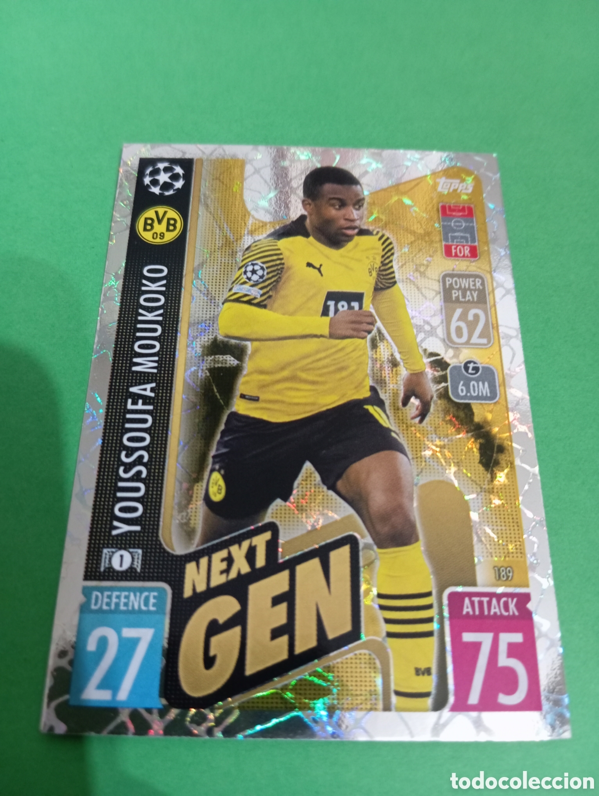 Trading cards: Moukoko Borussia Dortmund NEXT GEN n&deg;189 / TOPPS MATCH ATTAX 2021/2022