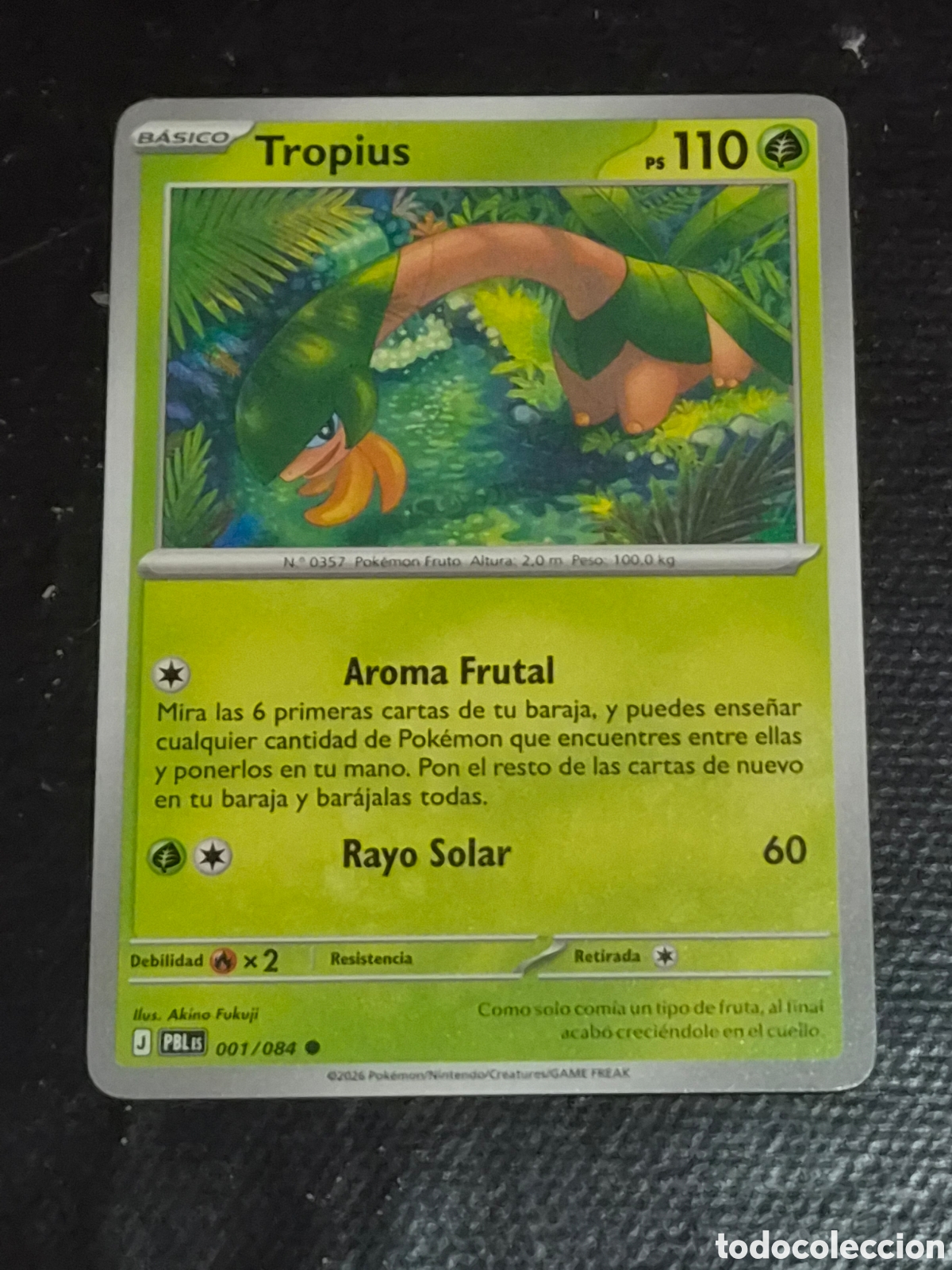 Trading cards: 1 - TROPIUS , POKEMON OSCURIDAD ABSOLUTA
