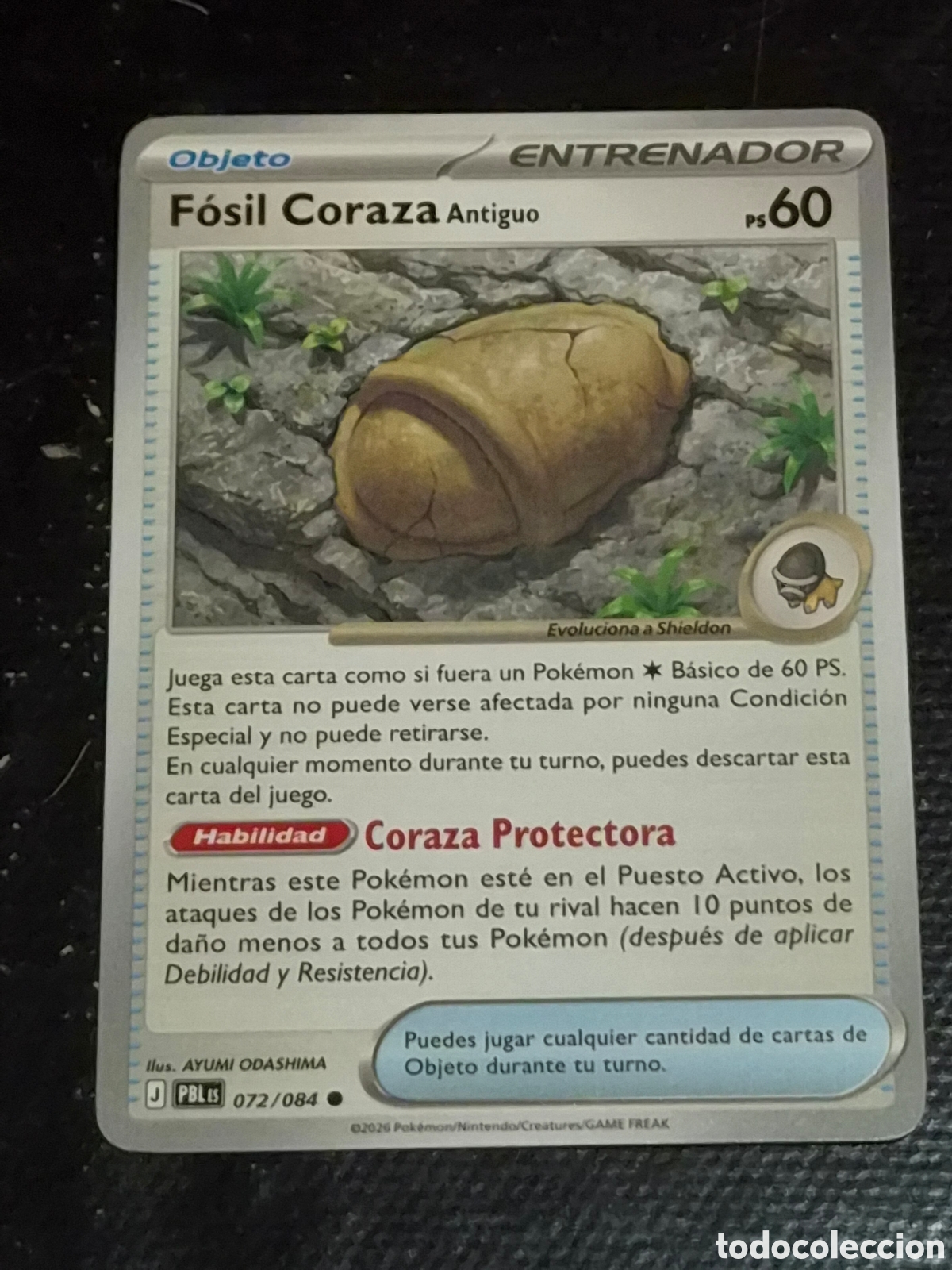 Trading cards: 72 - FOSIL CORAZA , POKEMON OSCURIDAD ABSOLUTA