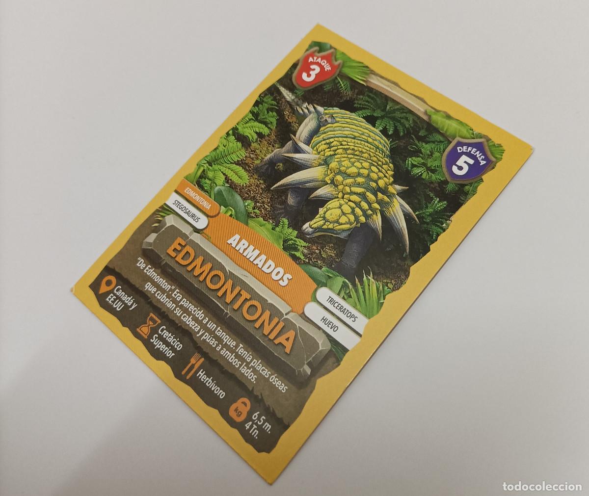 Trading cards: carta dinosarus lu dino cards promocional galletas promocion war game dinowar edmontonia