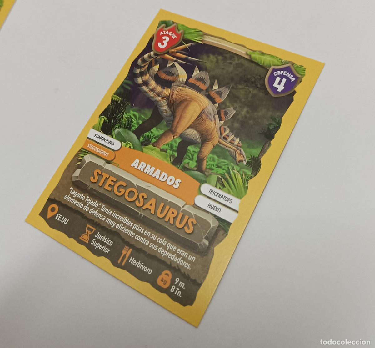 Trading cards: carta dinosarus lu dino cards promocional galletas promocion war game dinowar stegosaurus estegosaur