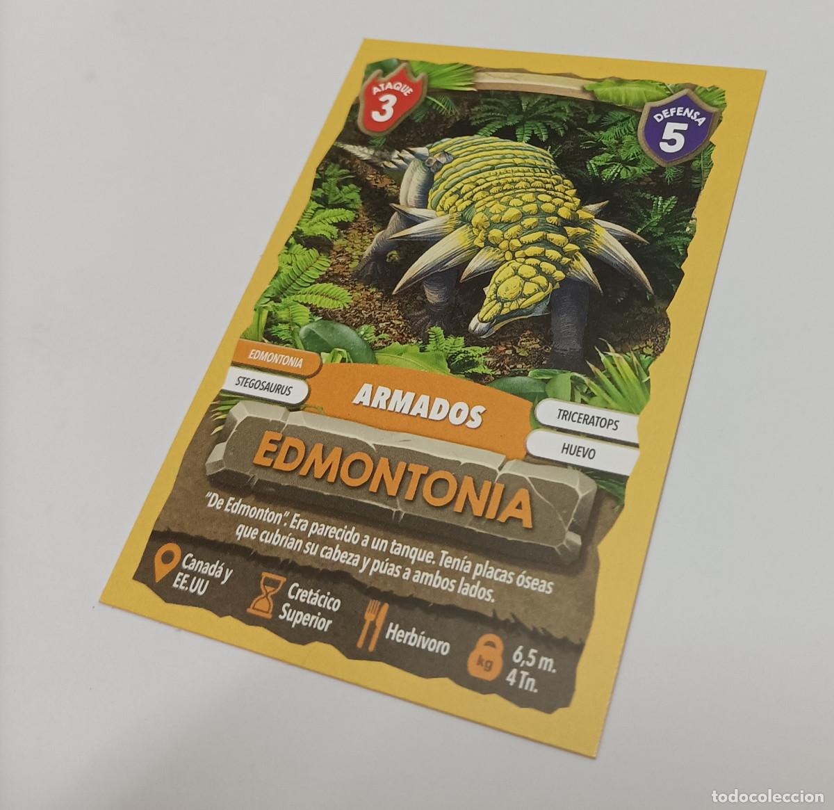 Trading cards: carta dinosarus lu dino cards promocional galletas promocion war game dinowar edmontonia