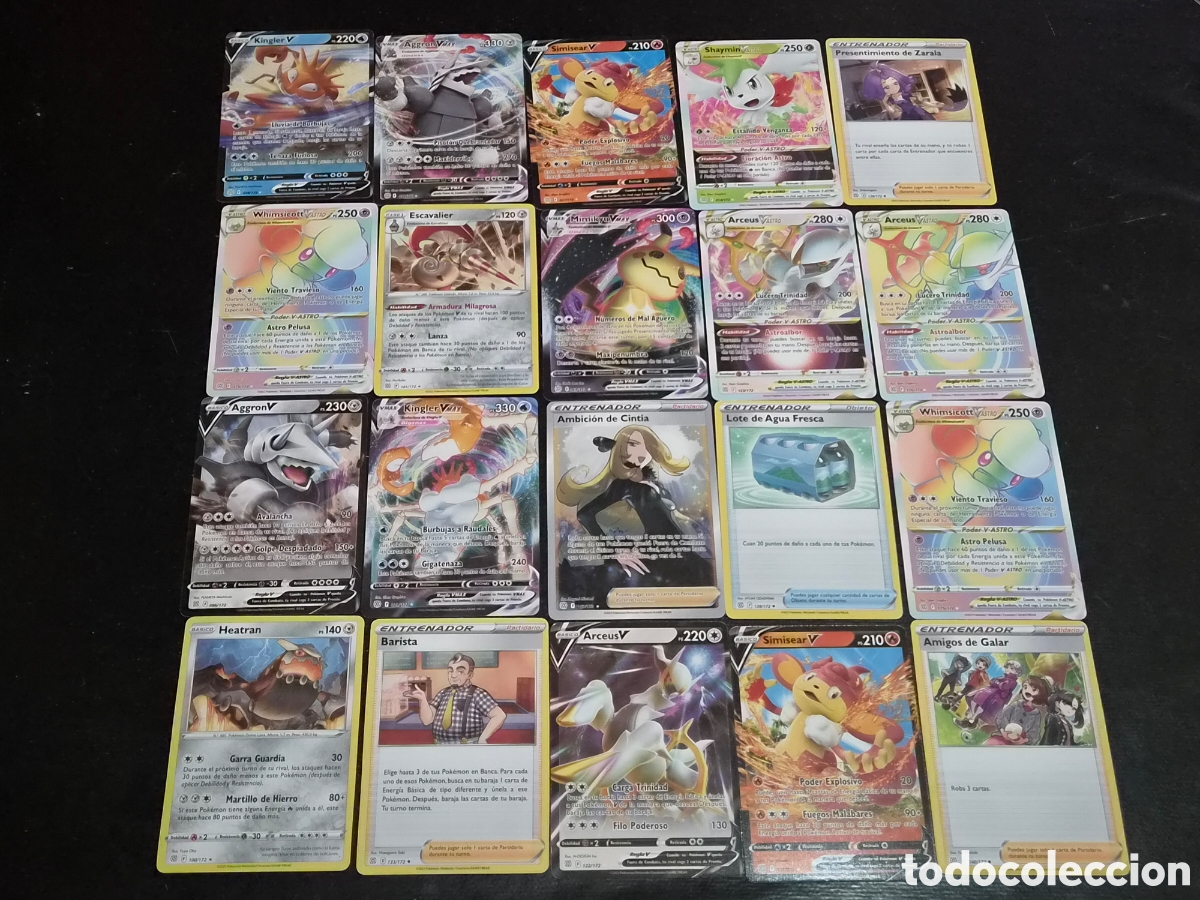 Trading cards: LOTE DE CARTAS POK&Eacute;MON ESPADA Y ESCUDO - ASTROS BRILLANTES , NO SON ORIGINALES
