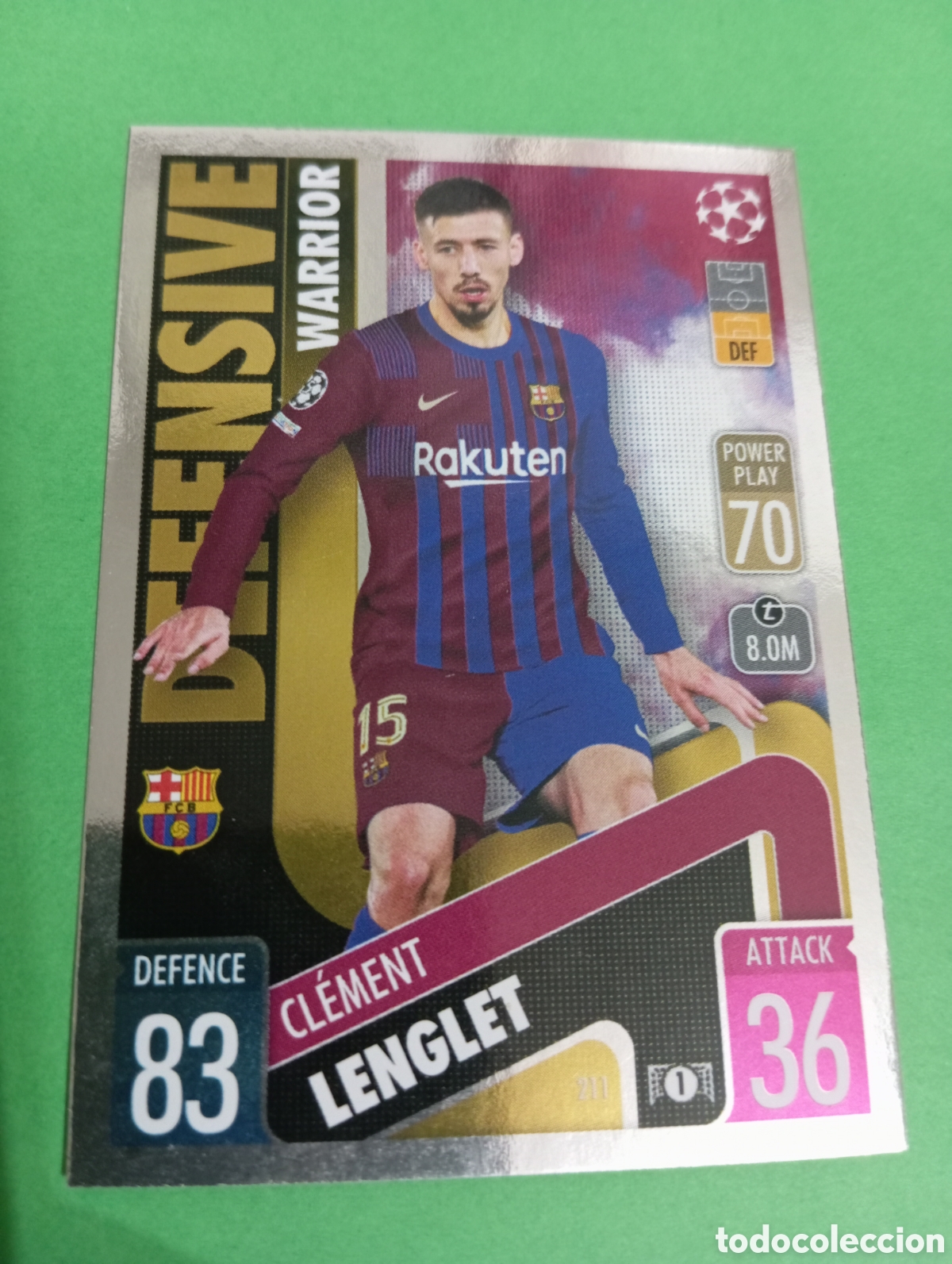 Trading cards: Lenglet Barcelona DEFENSIVE WARRIOR n&deg;211 / TOPPS MATCH ATTAX 2021/2022