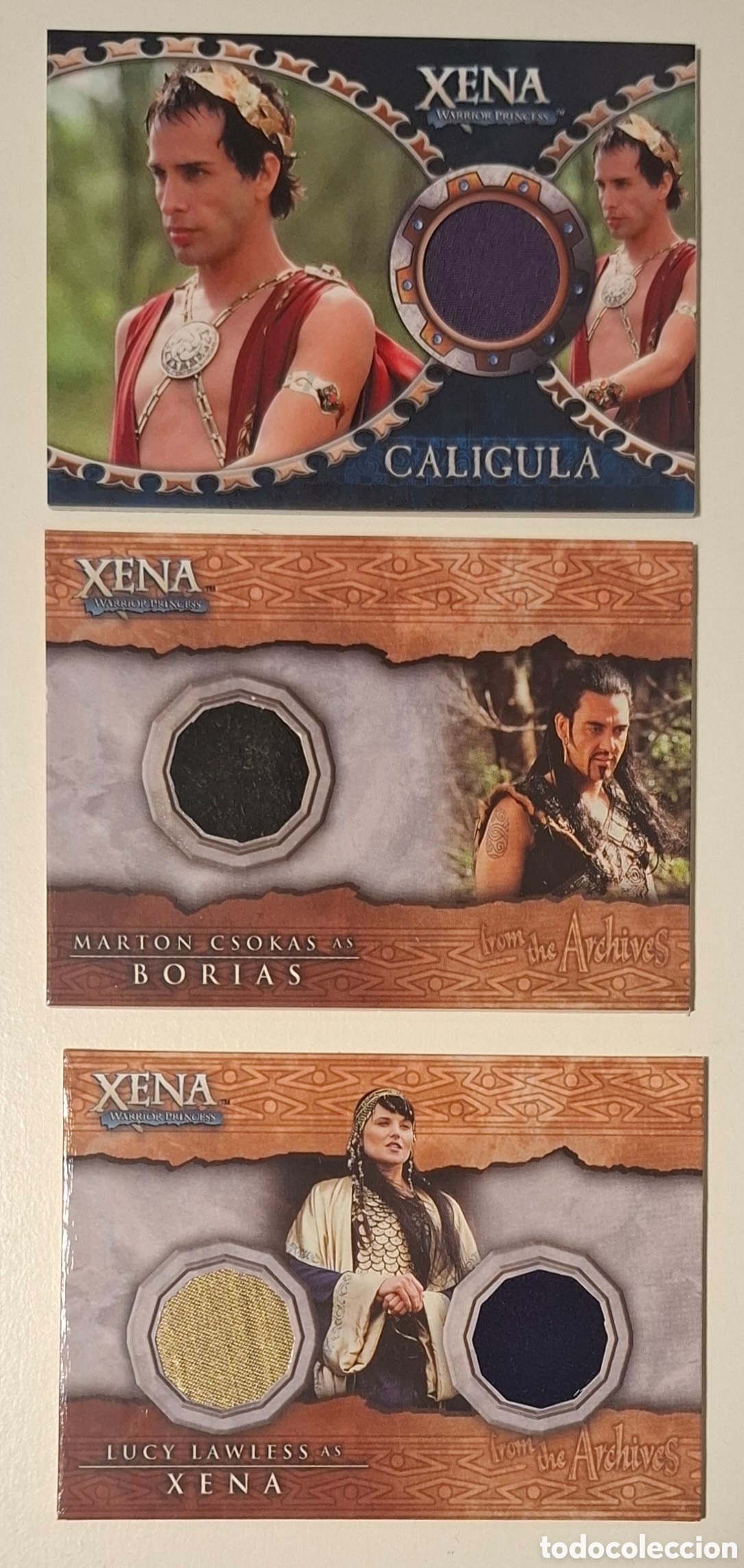 Trading cards: Xena lote 3 costume-memorabilia cards