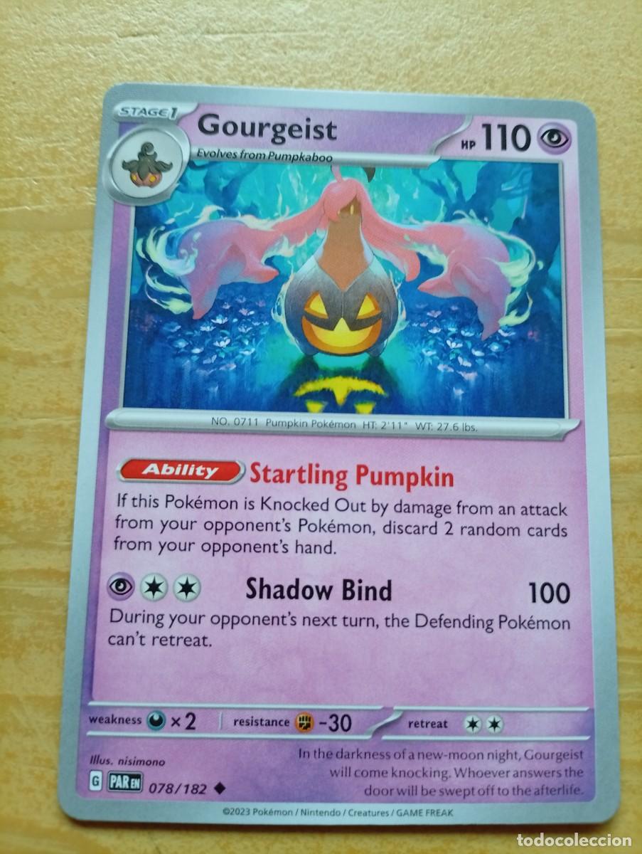 Trading cards: Carta Pok&eacute;mon de Gourgeist, edici&oacute;n en ingl&eacute;s. - N&uacute;mero de carta: 078/182. - A&ntilde;o de publicaci&oacute;n: 20