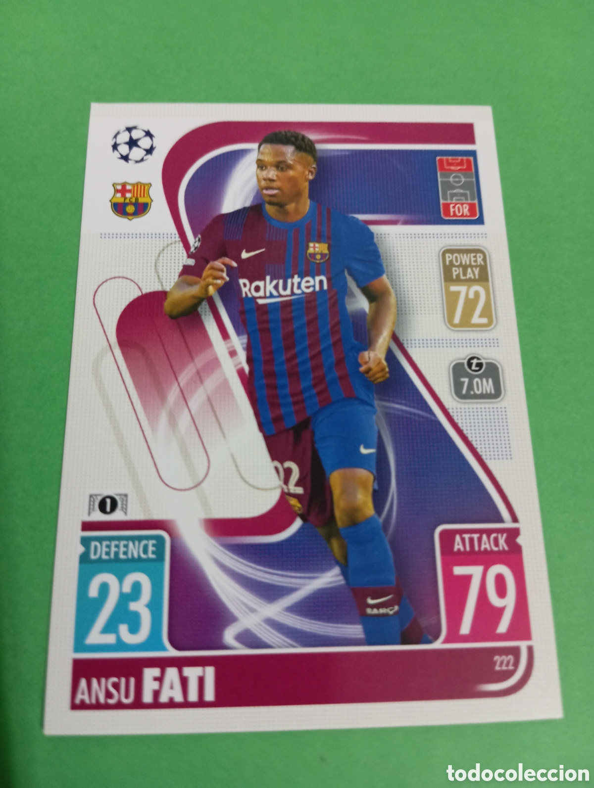 Trading cards: Ansu Fati Barcelona n&deg;222 / TOPPS MATCH ATTAX 2021/2022