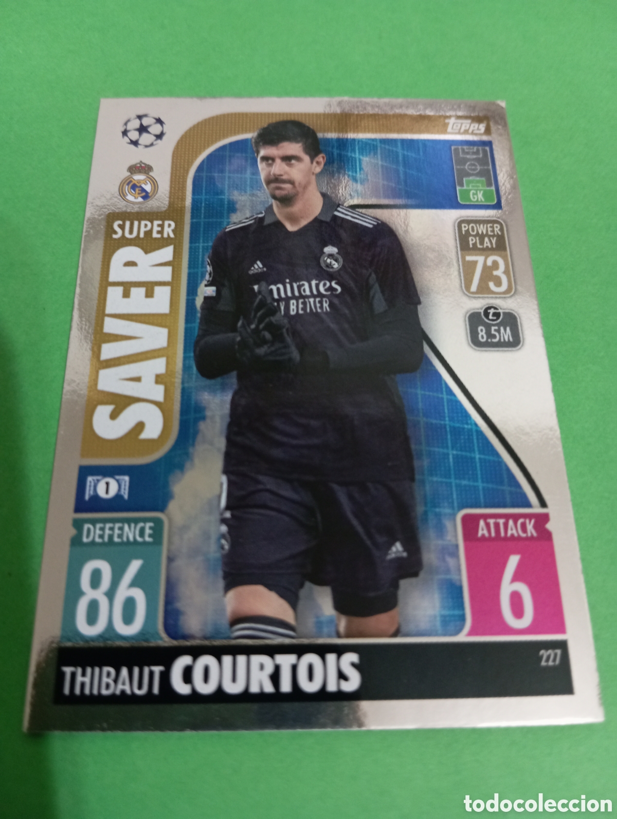 Trading cards: Courtois Real Madrid SUPER SAVER n&deg;227 / TOPPS MATCH ATTAX 2021/2022