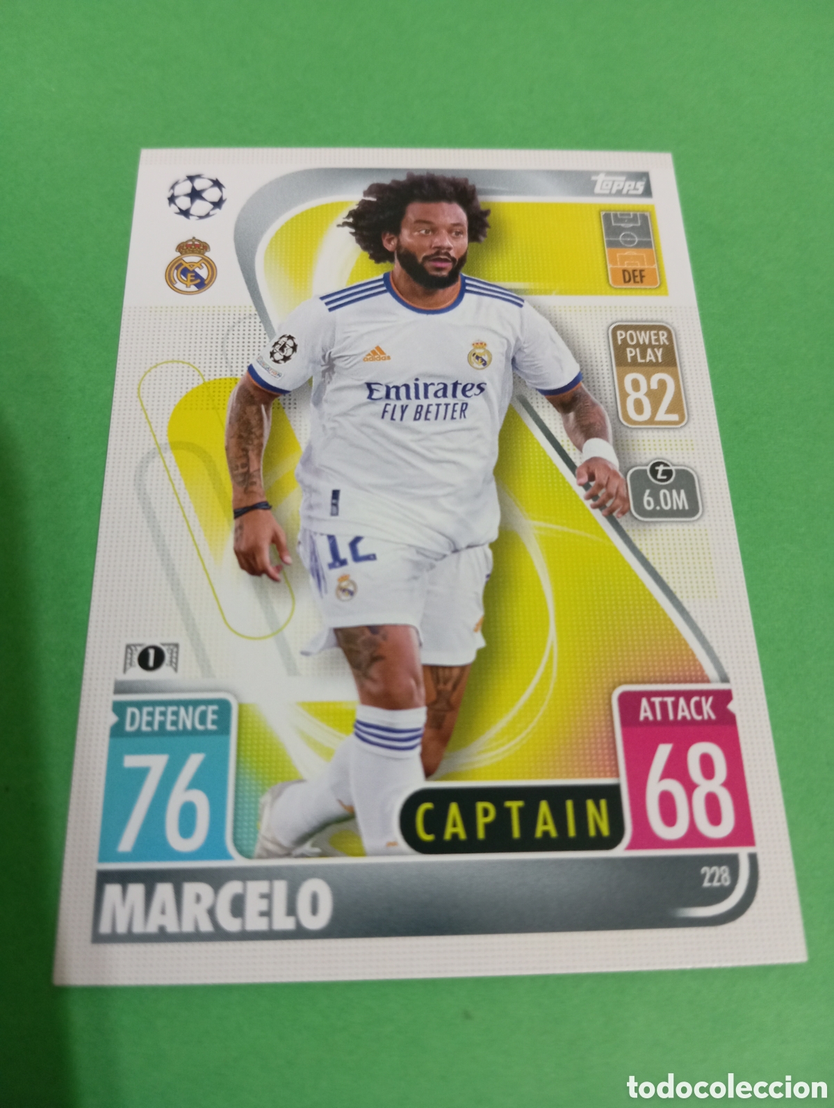 Trading cards: Marcelo Real Madrid n&deg;228 / TOPPS MATCH ATTAX 2021/2022