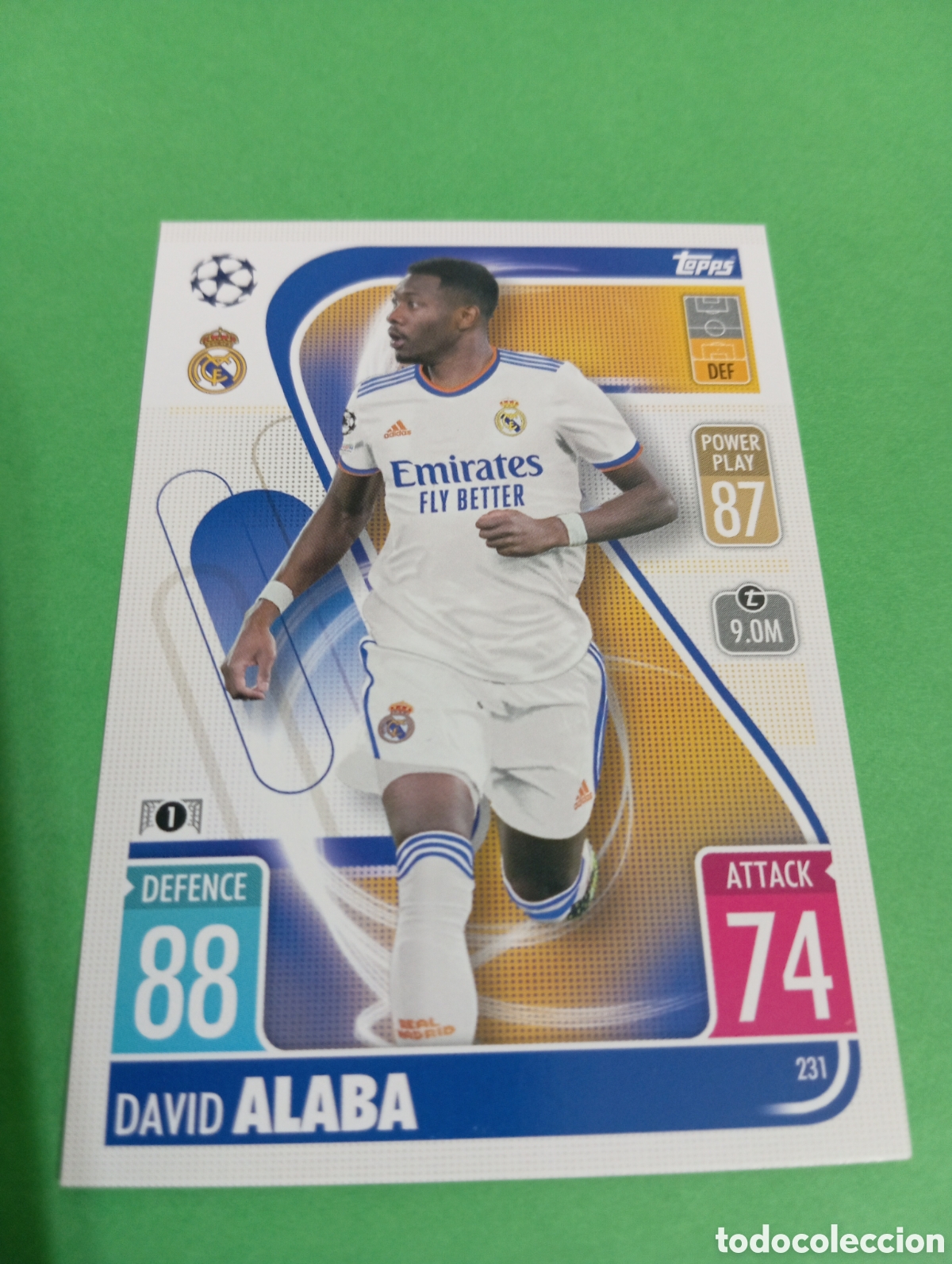 Trading cards: Alaba Real Madrid n&deg;231 / TOPPS MATCH ATTAX 2021/2022