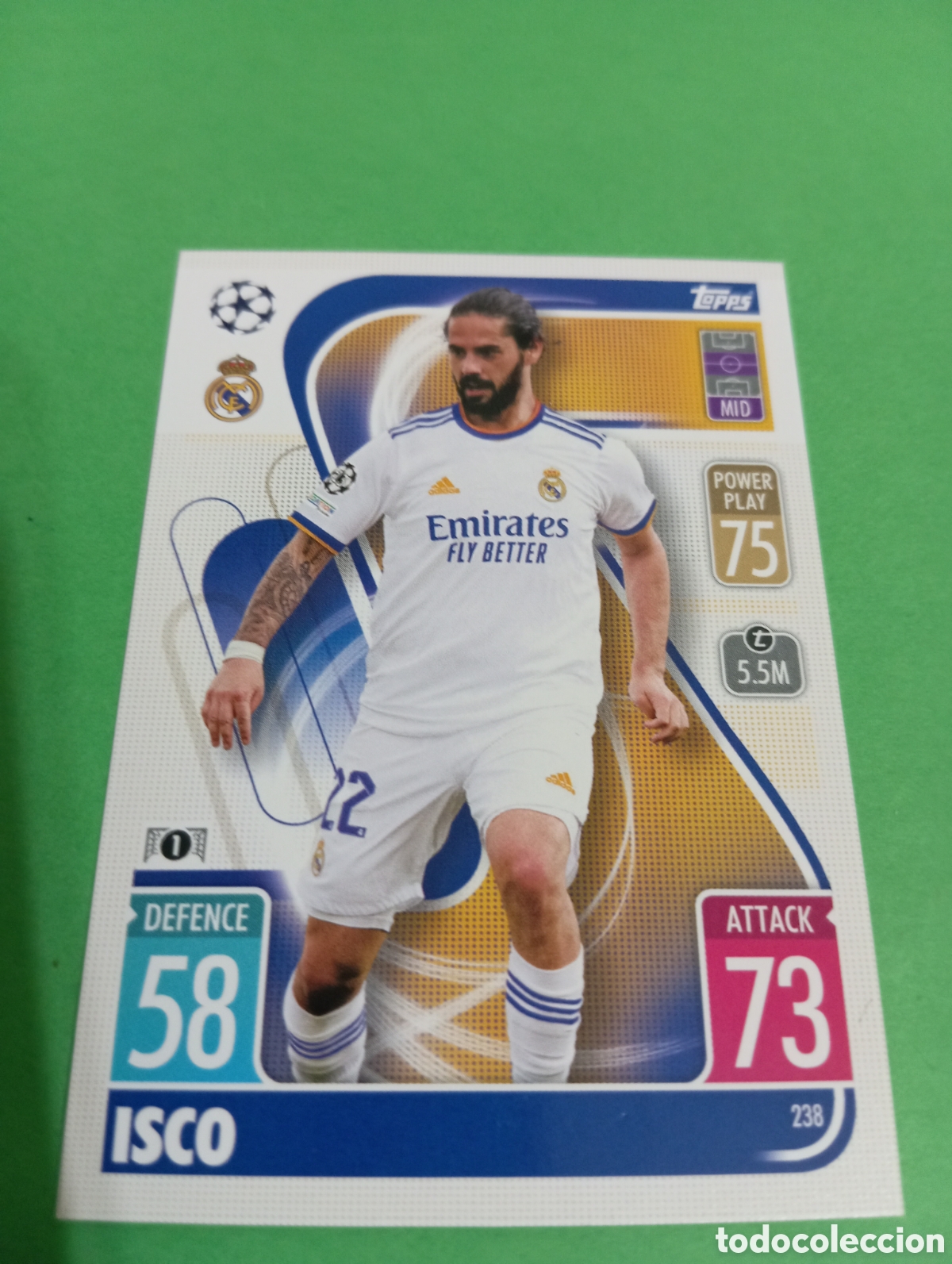 Trading cards: Isco Real Madrid n&deg;238 / TOPPS MATCH ATTAX 2021/2022