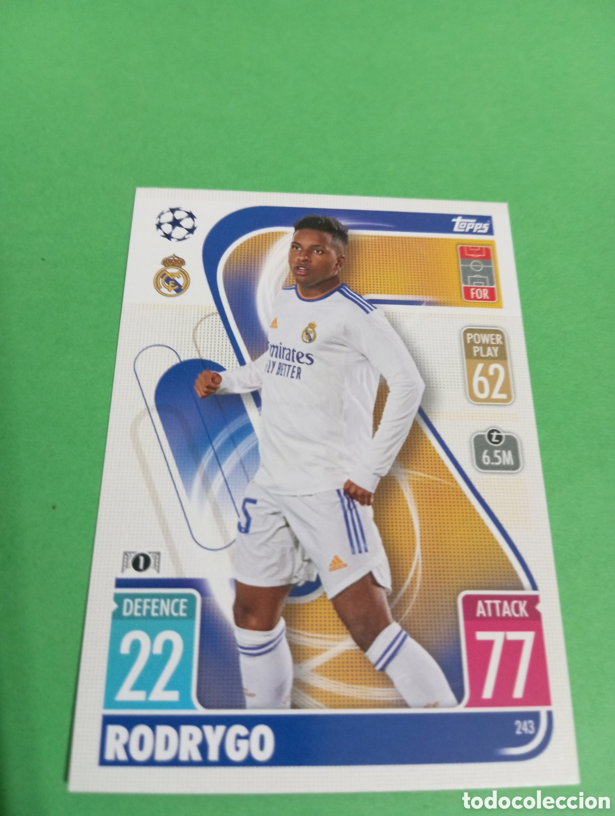 Trading cards: Rodrygo Real Madrid n&deg;243 / TOPPS MATCH ATTAX 2021/2022